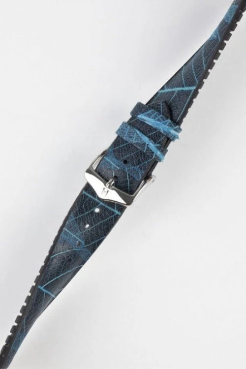 Hirsch LEAF Vegan Performance Rubber Watch Strap in BLUE/BLACK - Image 5