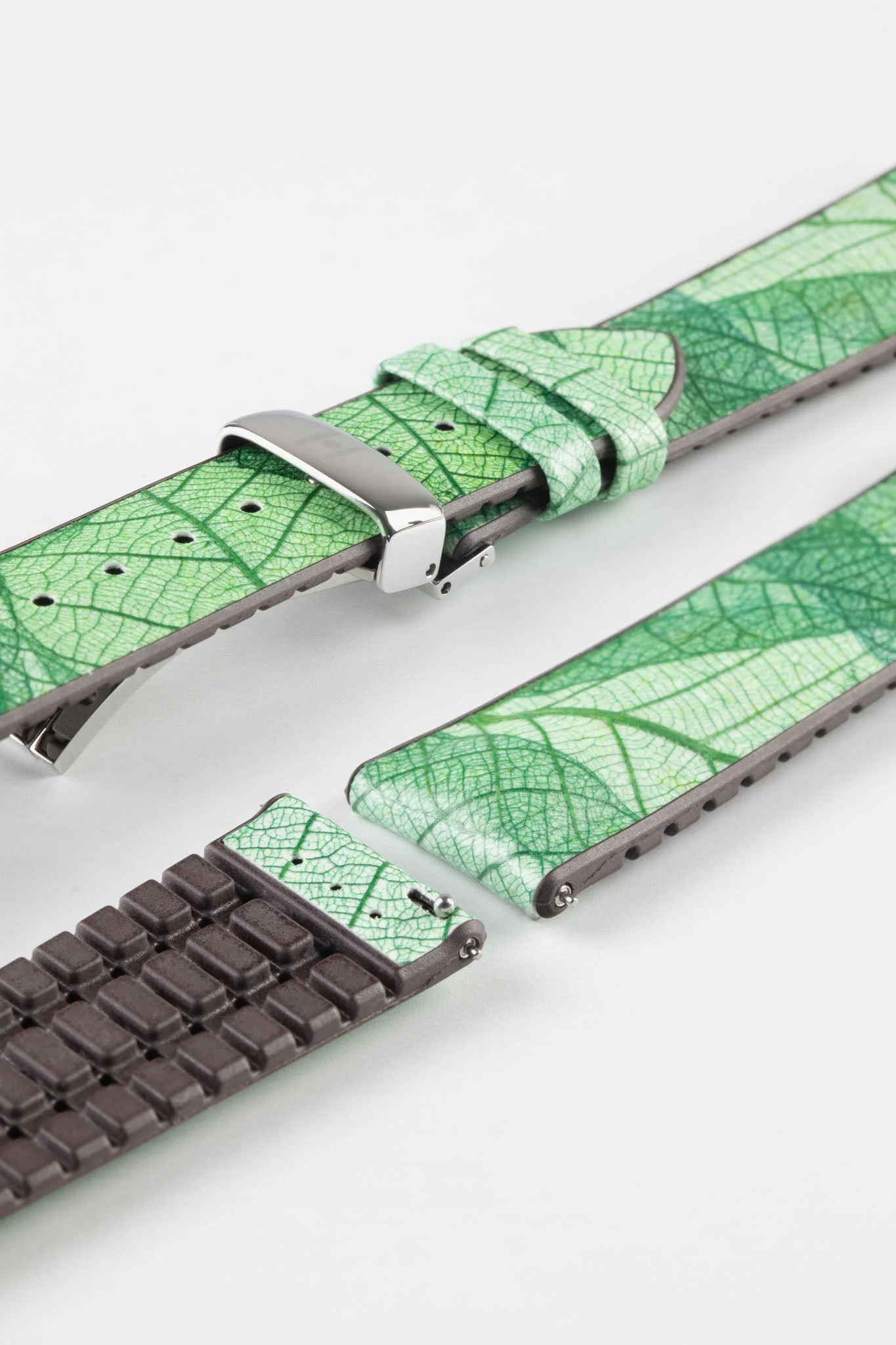Hirsch LEAF Vegan Performance Rubber Watch Strap in GREEN - Image 11