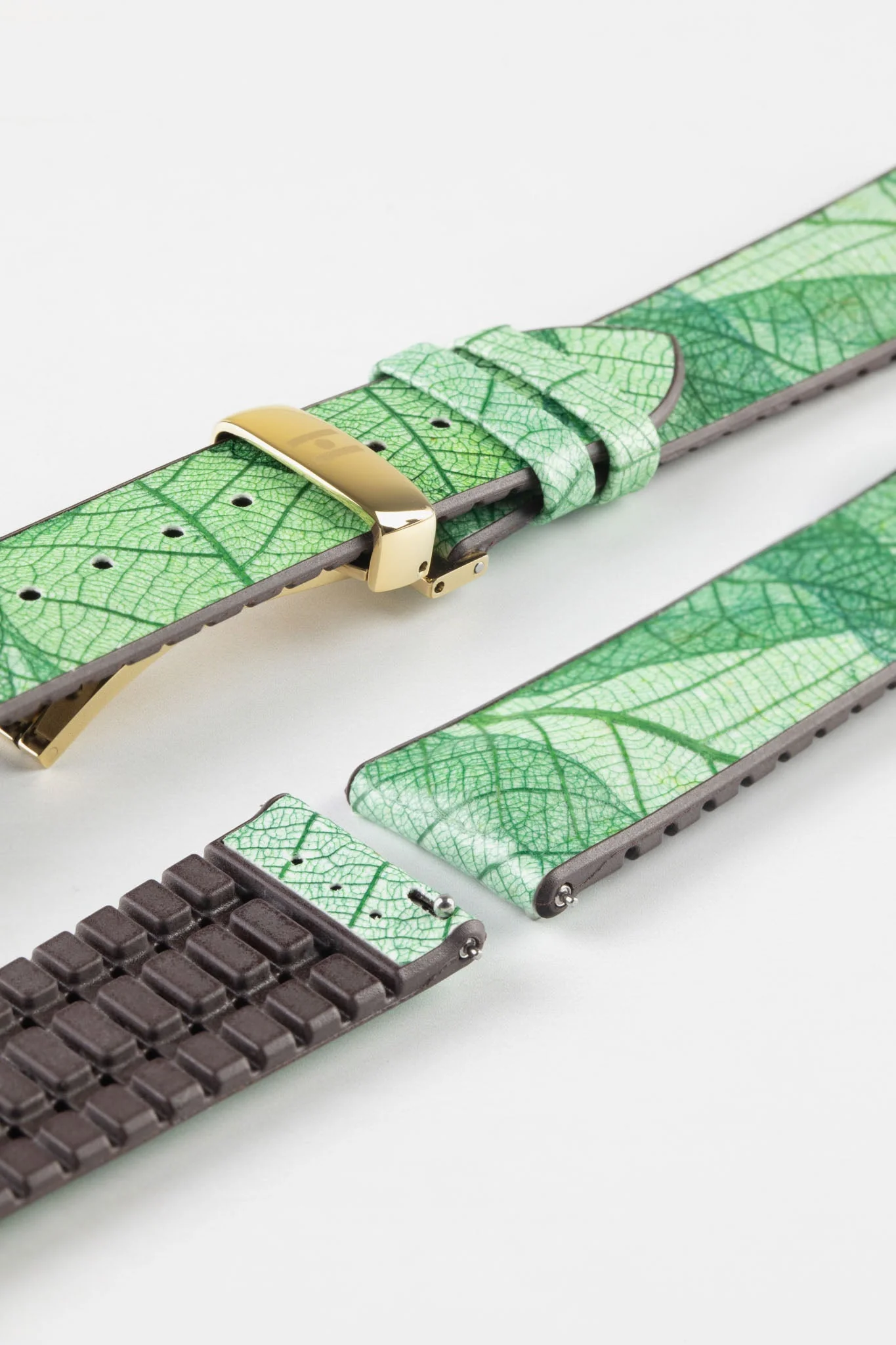 Hirsch LEAF Vegan Performance Rubber Watch Strap in GREEN - Image 12
