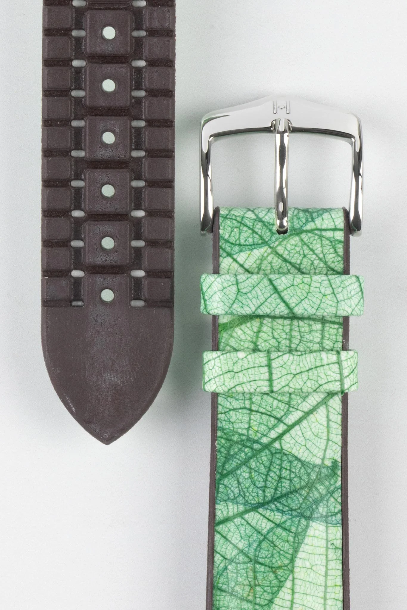 Hirsch LEAF Vegan Performance Rubber Watch Strap in GREEN - Image 3