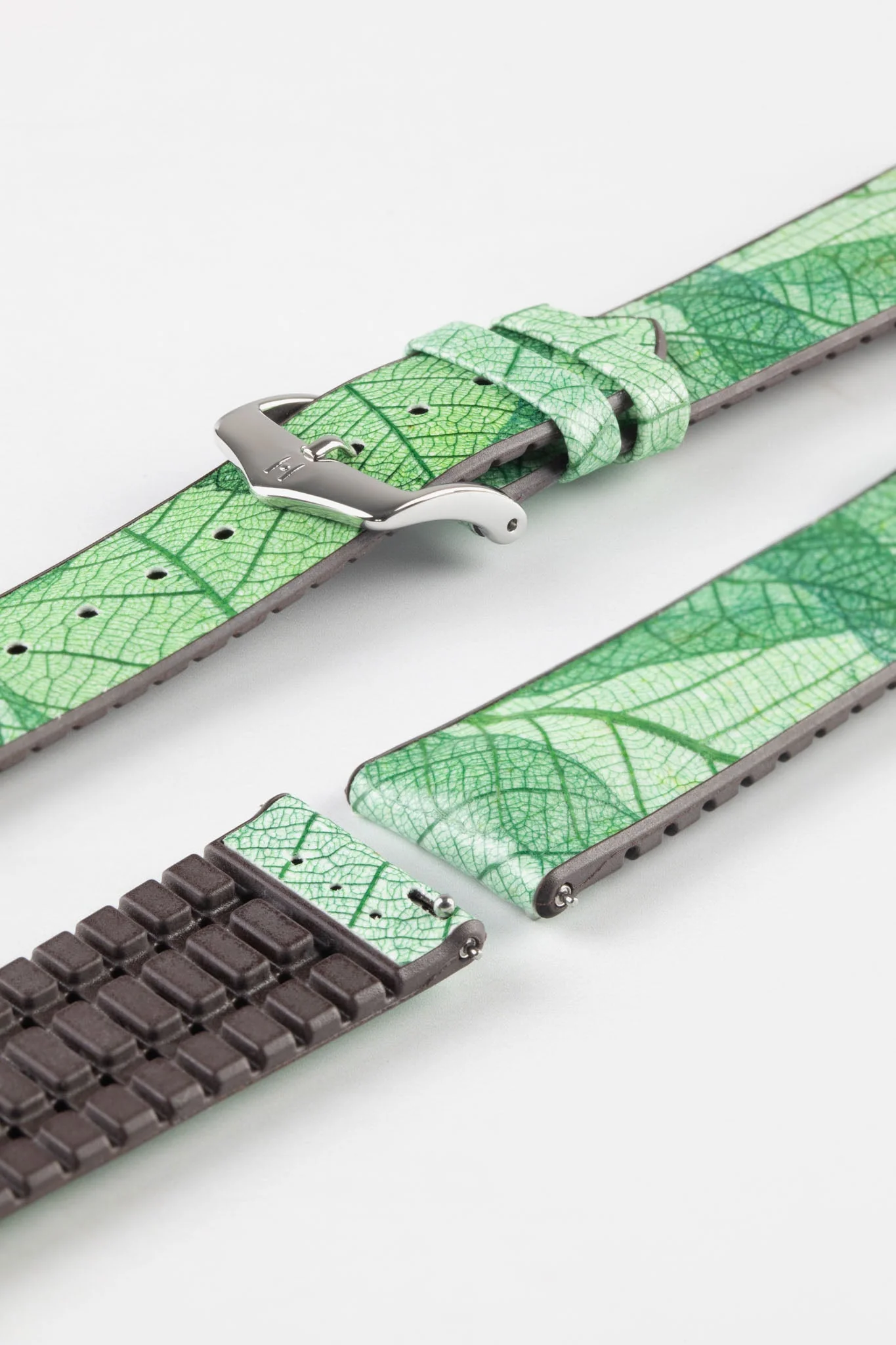 Hirsch LEAF Vegan Performance Rubber Watch Strap in GREEN - Image 7