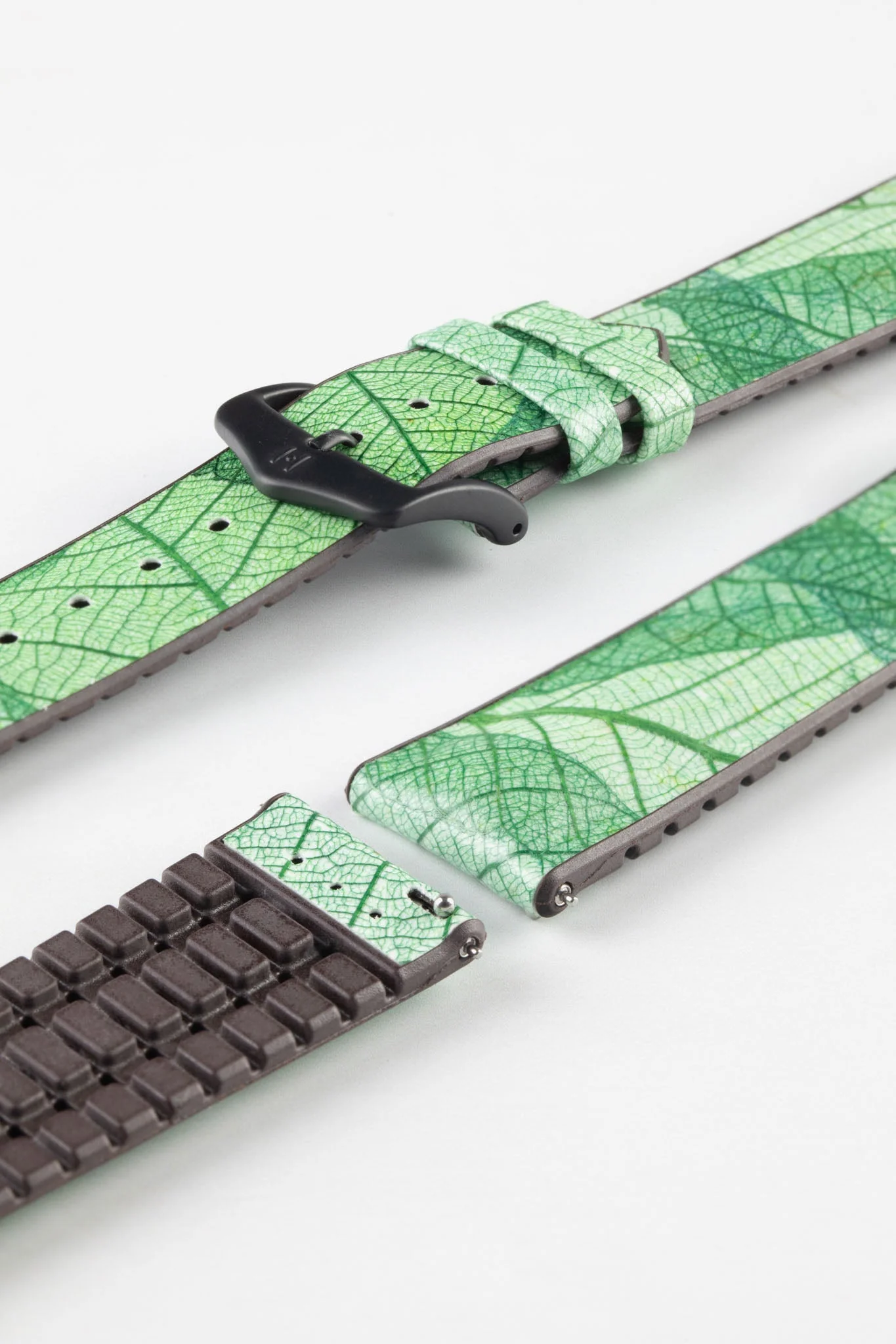 Hirsch LEAF Vegan Performance Rubber Watch Strap in GREEN - Image 9