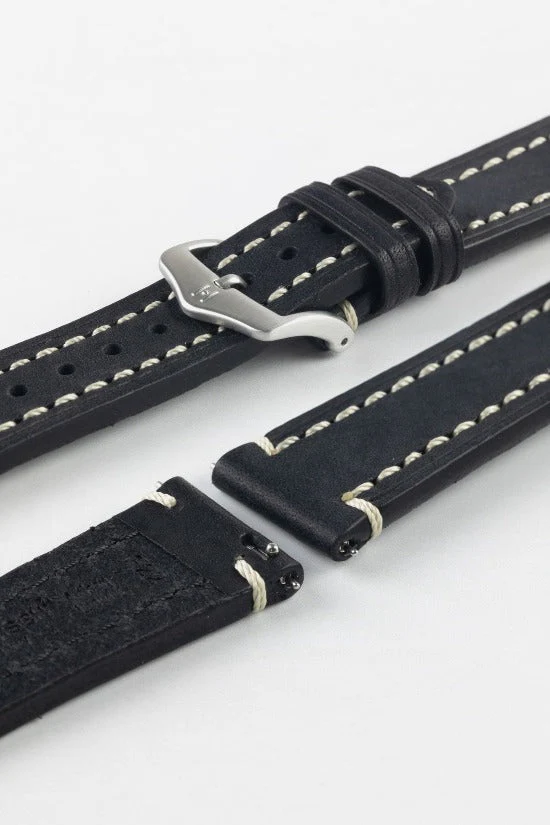 Hirsch LIBERTY Leather Watch Strap in BLACK - Image 10