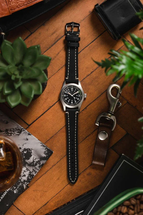 Hirsch LIBERTY Leather Watch Strap in BLACK - Image 6