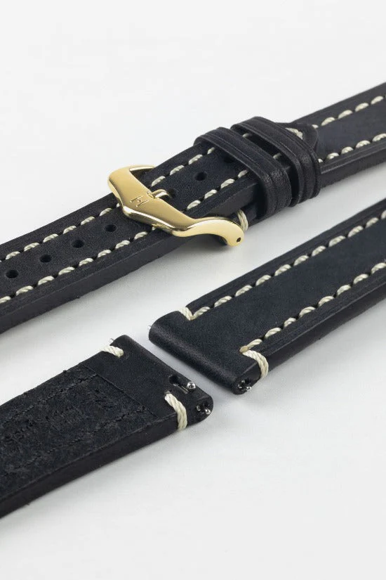 Hirsch LIBERTY Leather Watch Strap in BLACK - Image 8