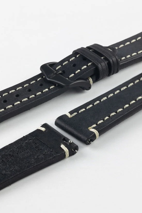Hirsch LIBERTY Leather Watch Strap in BLACK - Image 9