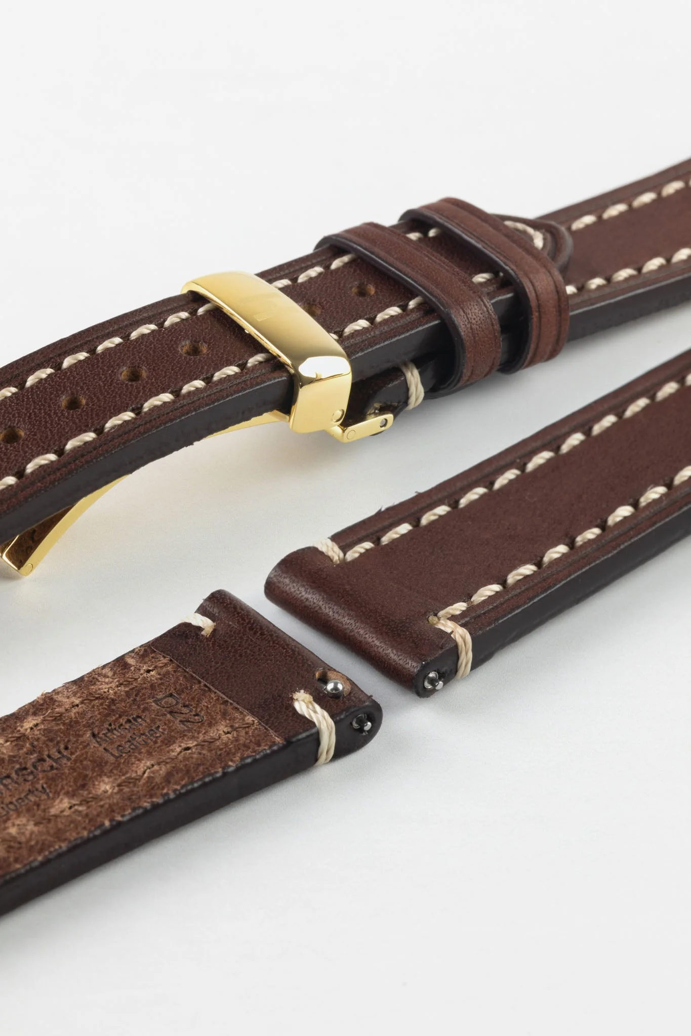 Hirsch LIBERTY Leather Watch Strap in BROWN - Image 12