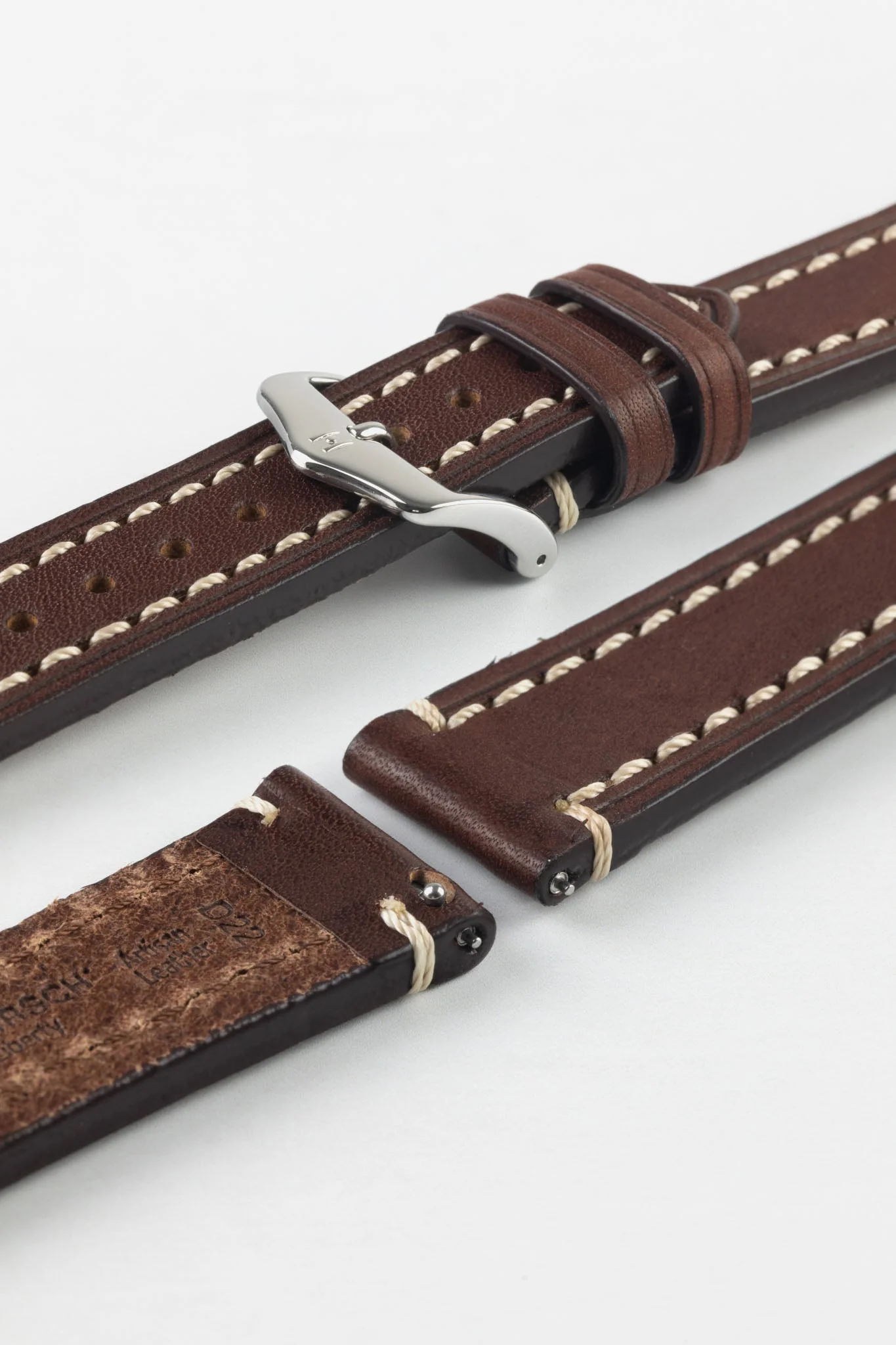 Hirsch LIBERTY Leather Watch Strap in BROWN - Image 7
