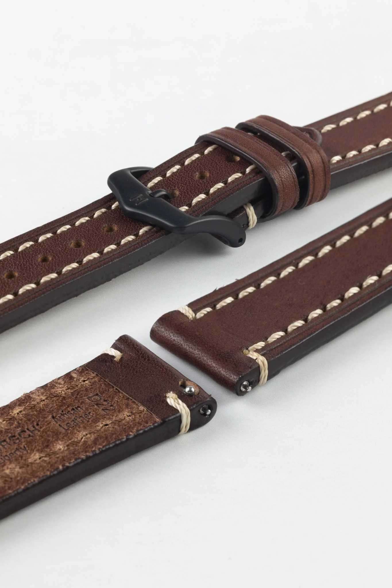 Hirsch LIBERTY Leather Watch Strap in BROWN - Image 9