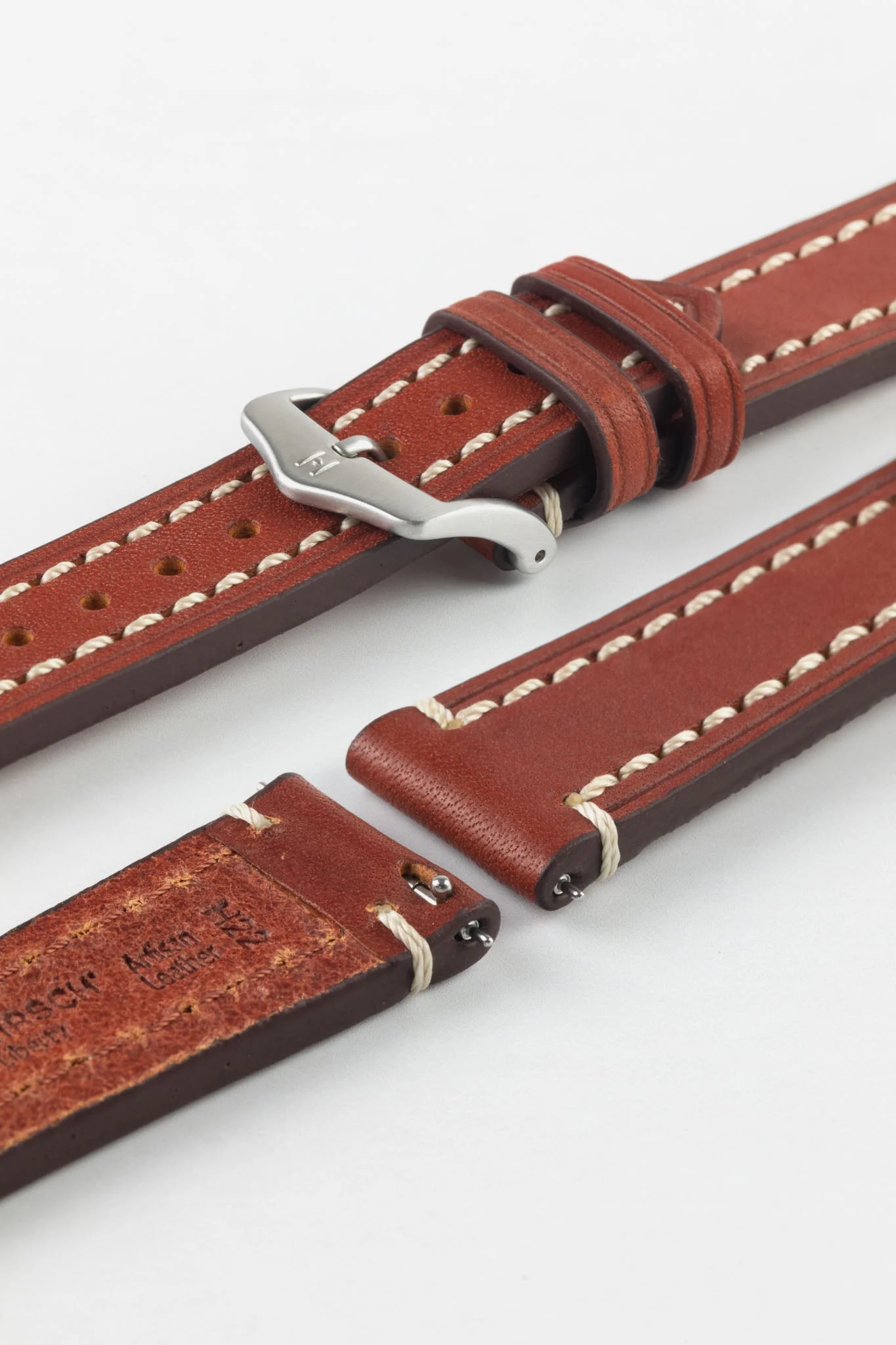 Hirsch LIBERTY Leather Watch Strap in GOLD BROWN - Image 10