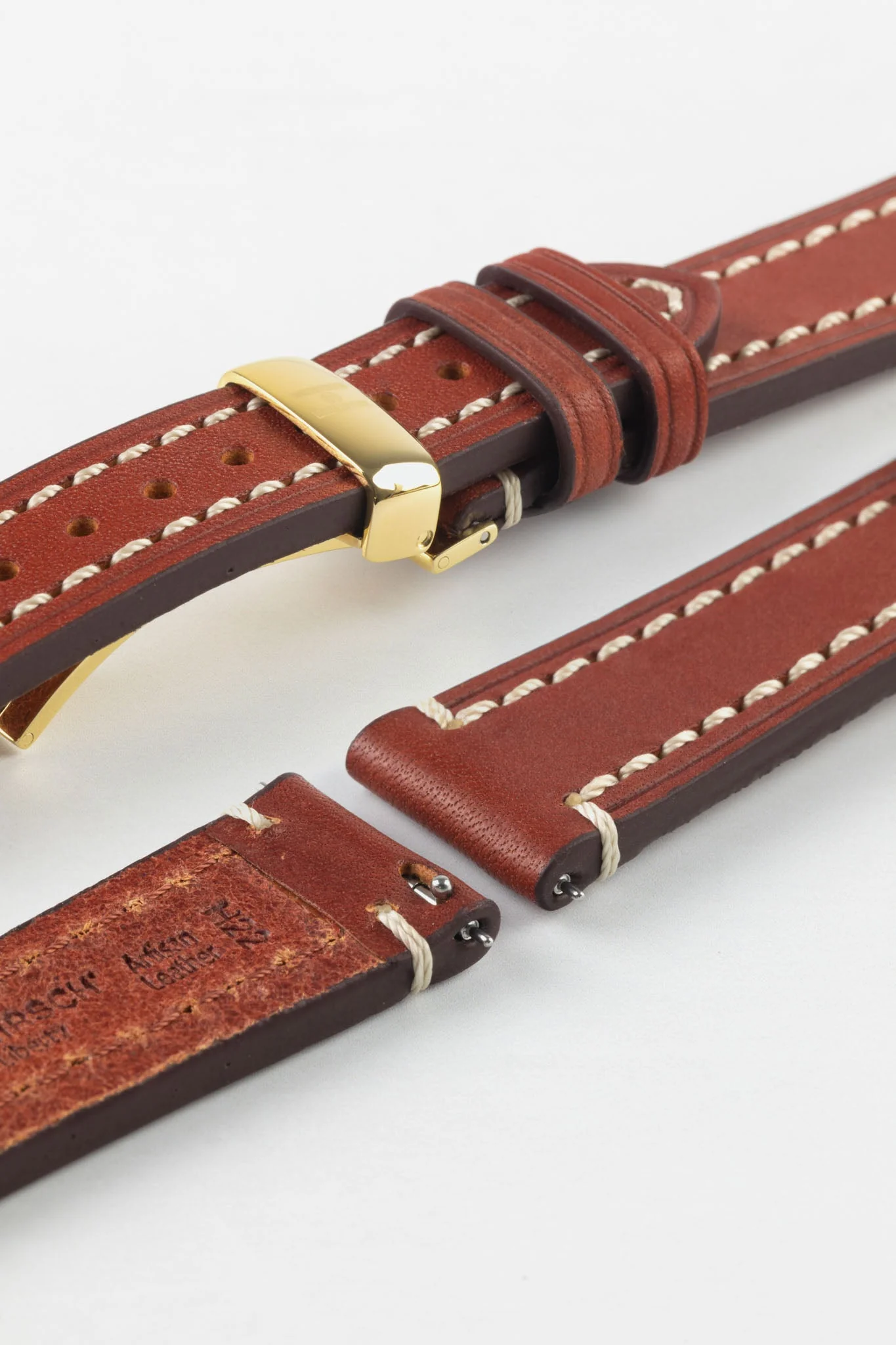 Hirsch LIBERTY Leather Watch Strap in GOLD BROWN - Image 12
