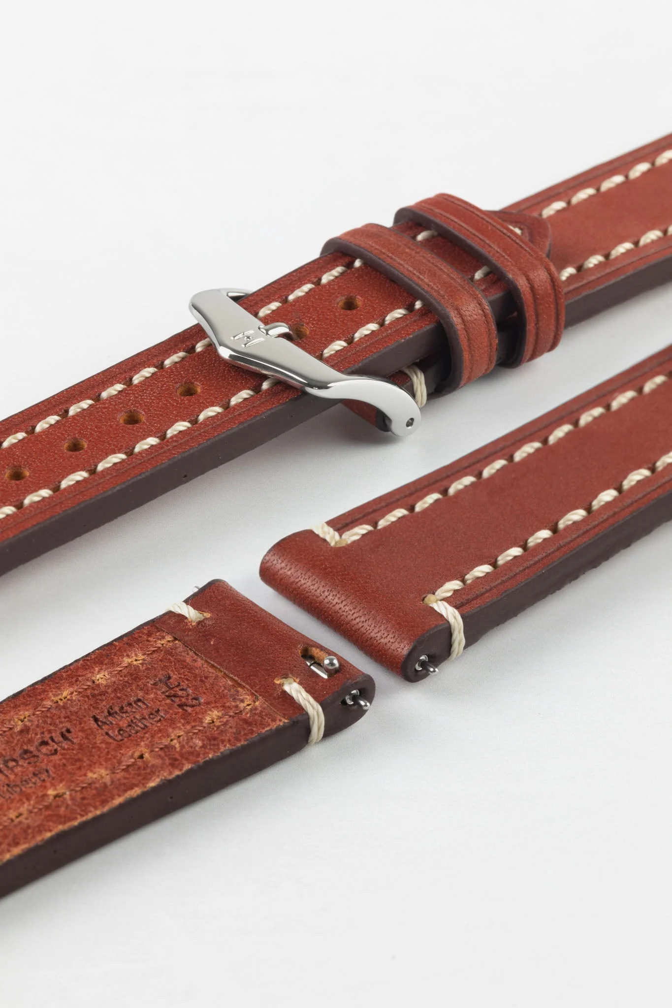Hirsch LIBERTY Leather Watch Strap in GOLD BROWN - Image 7
