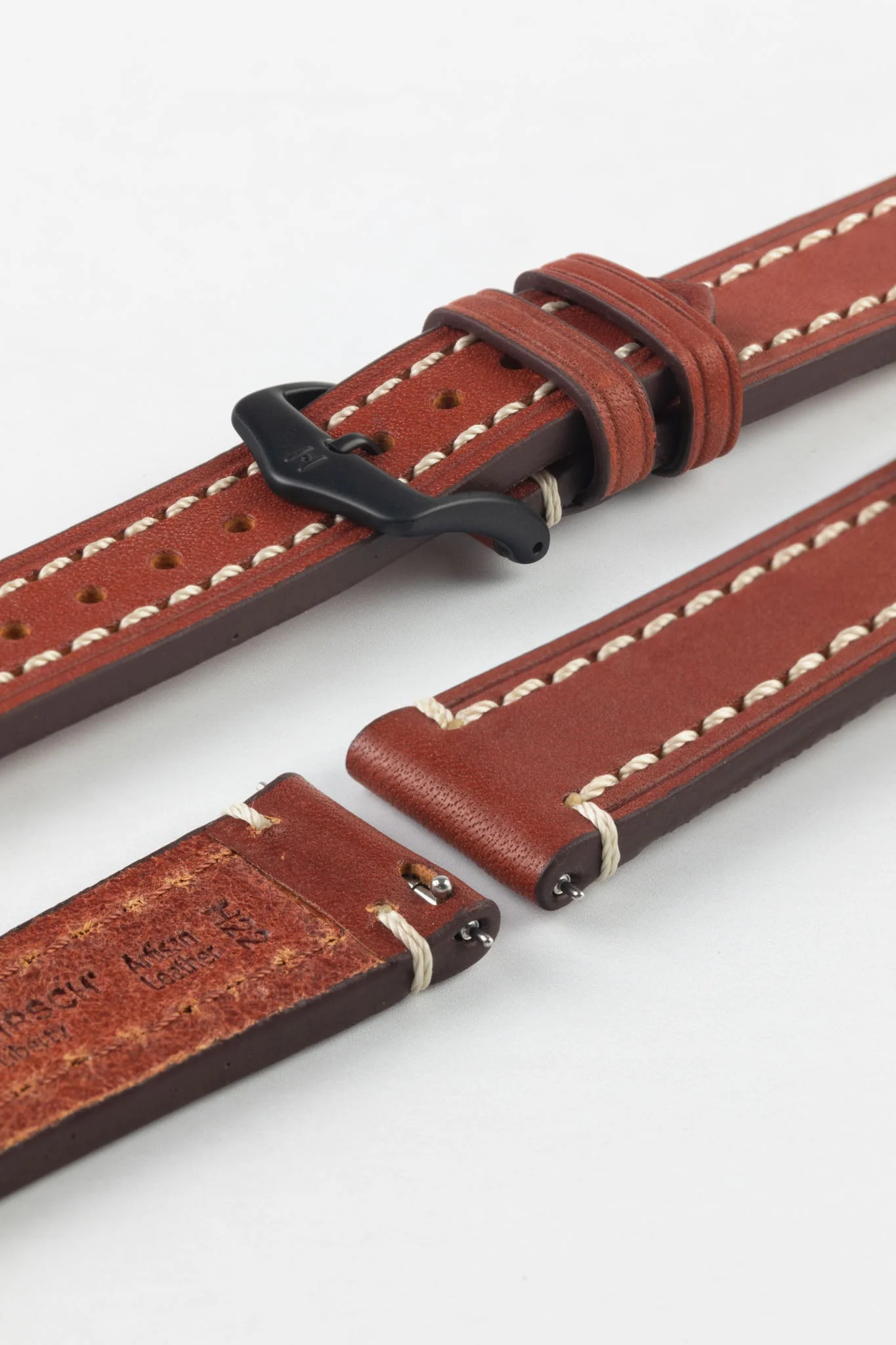 Hirsch LIBERTY Leather Watch Strap in GOLD BROWN - Image 9