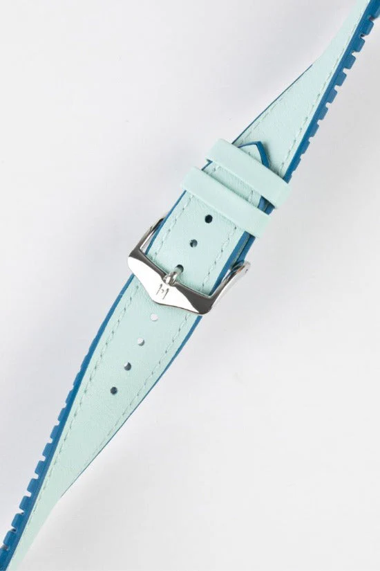 Hirsch LINDSEY Ladies Leather & Rubber Performance Watch Strap in BLUE/PETROL - Image 5