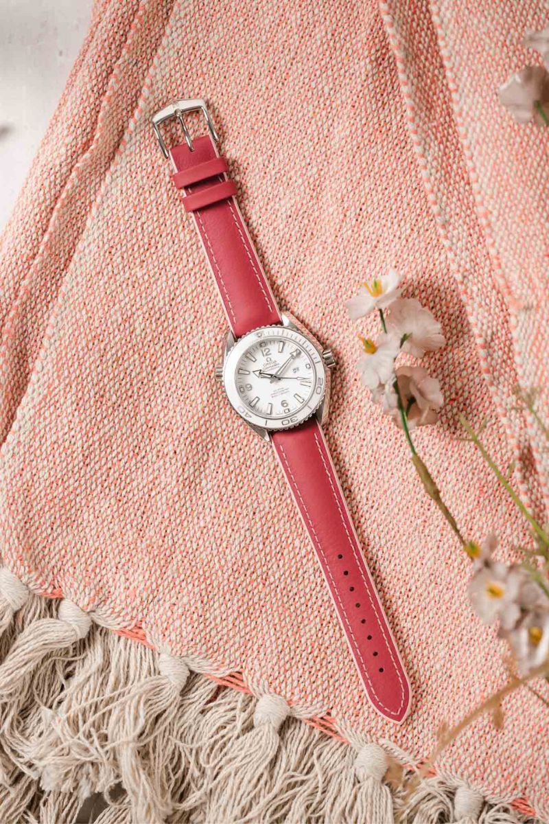 Hirsch LINDSEY Ladies Leather & Rubber Performance Watch Strap in PINK/ROSE - Image 13