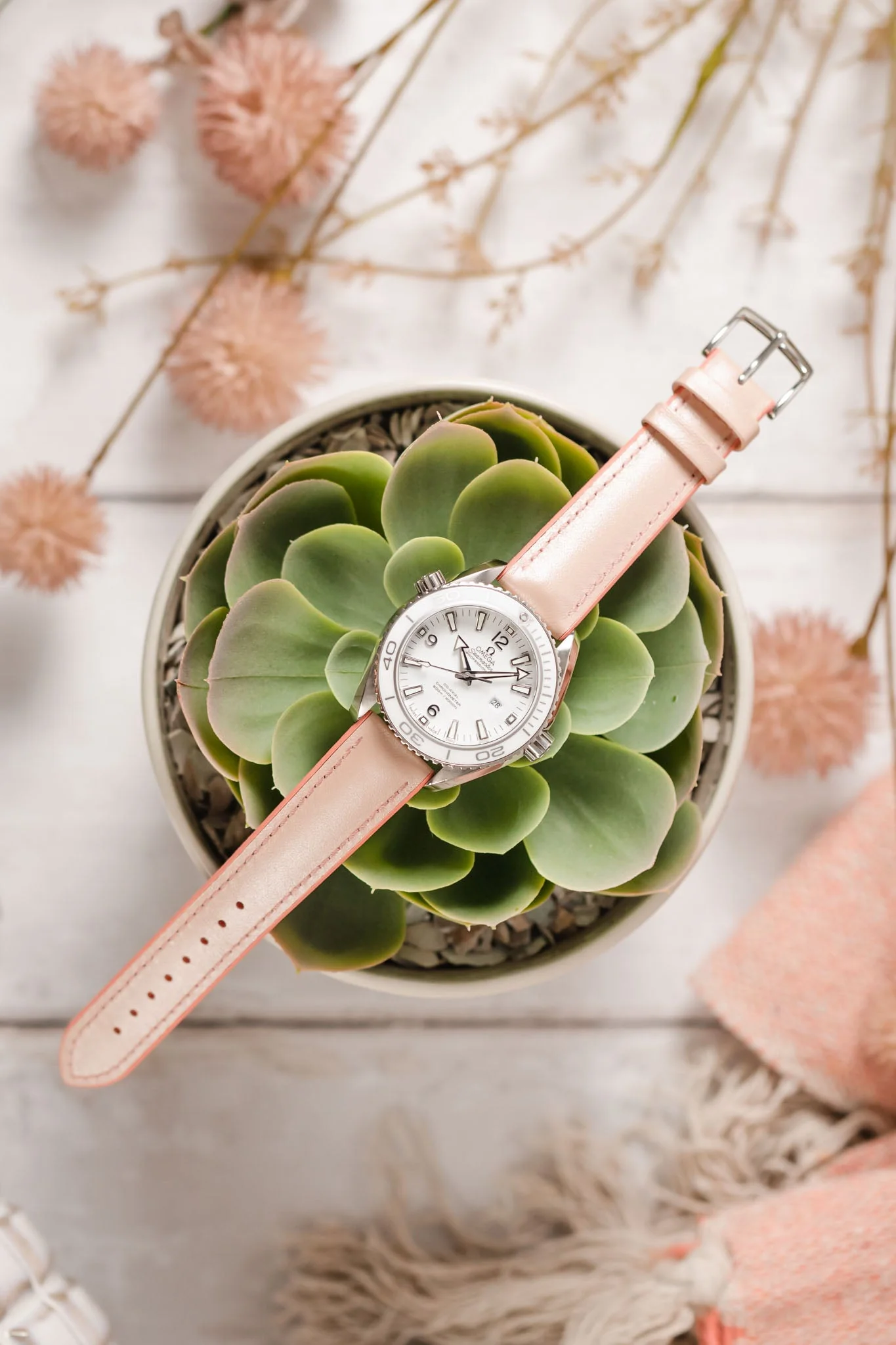 Hirsch LINDSEY Ladies Leather & Rubber Performance Watch Strap in ROSE/APRICOT - Image 13