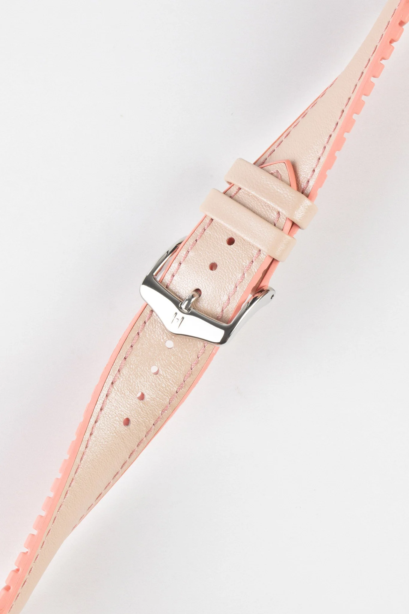 Hirsch LINDSEY Ladies Leather & Rubber Performance Watch Strap in ROSE/APRICOT - Image 6