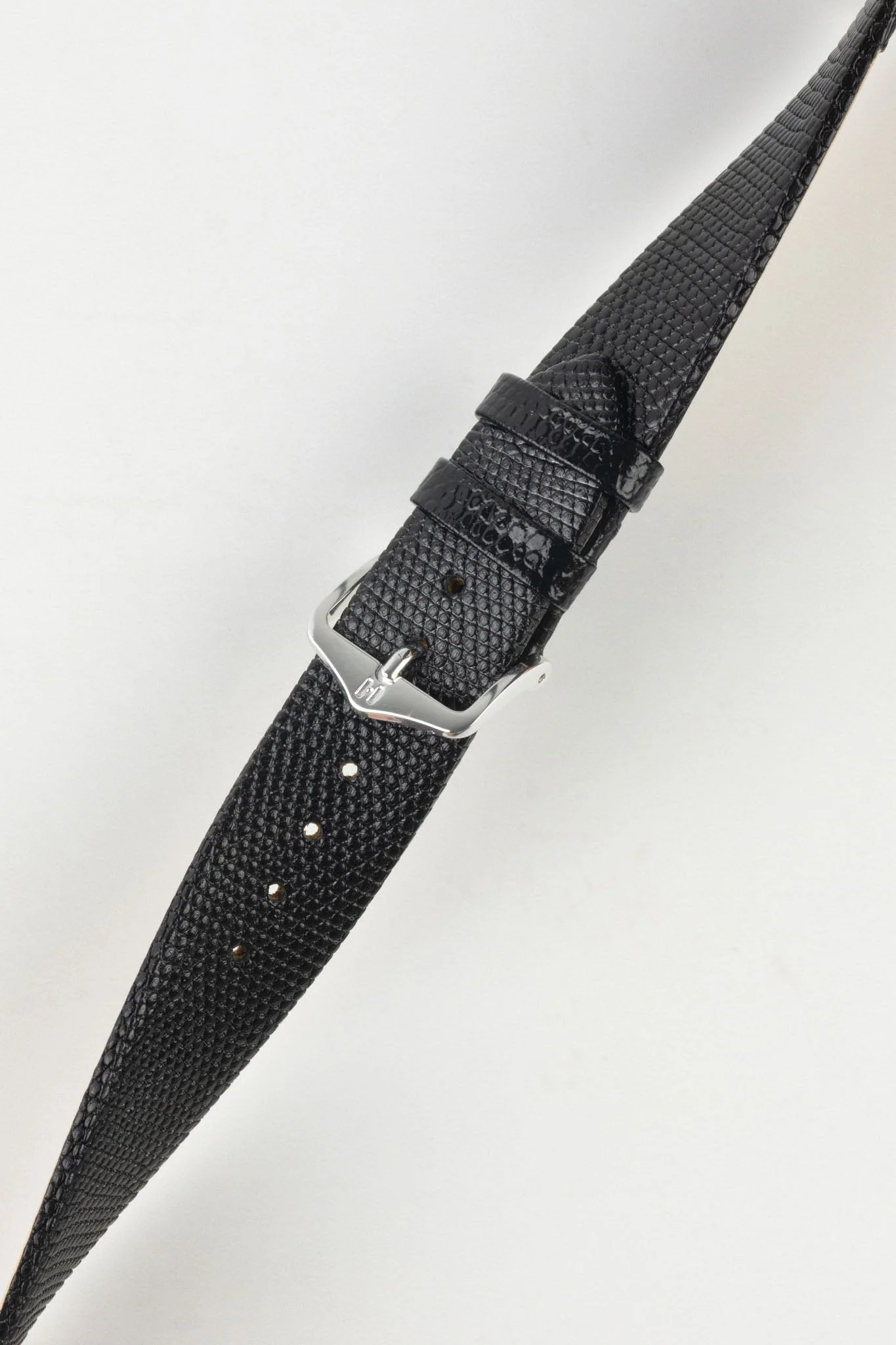 Hirsch LIZARD Leather Watch Strap in BLACK - Image 5