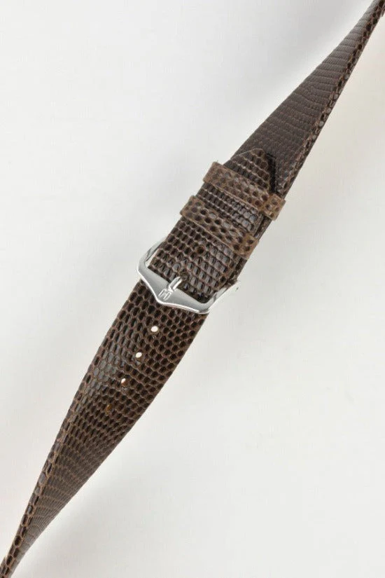 Hirsch LIZARD Leather Watch Strap in BROWN - Image 5