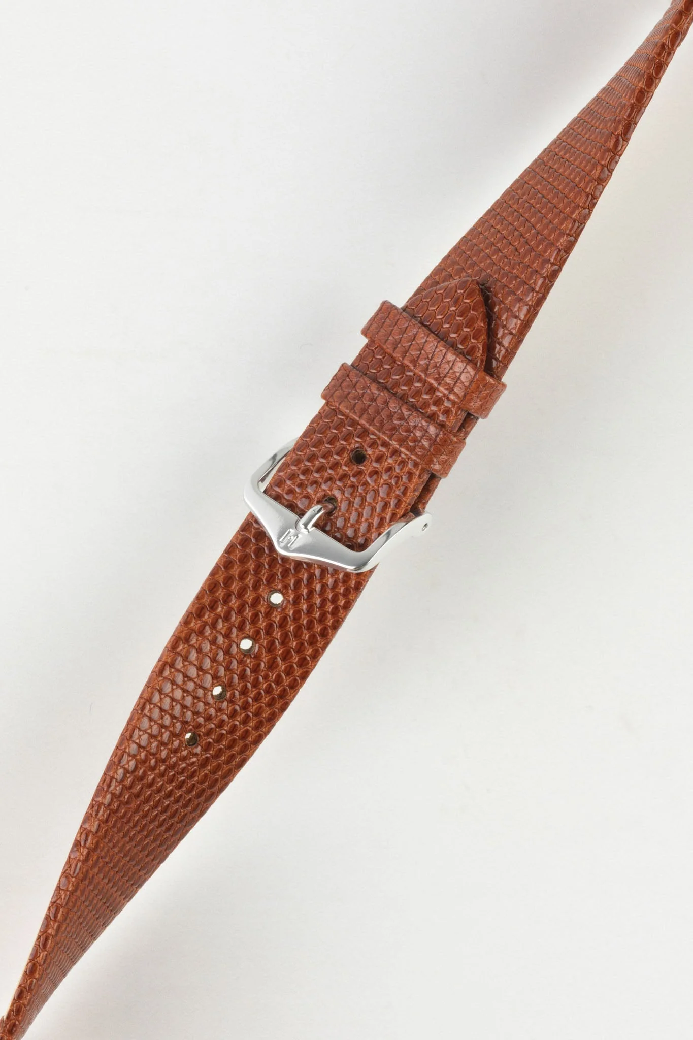 Hirsch LIZARD Leather Watch Strap in GOLD BROWN - Image 5