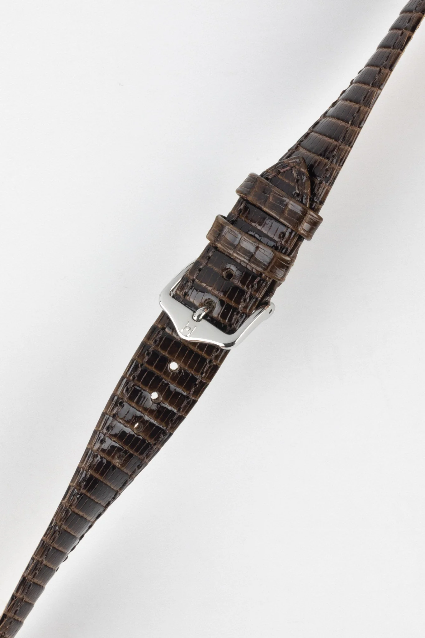 Hirsch LONDON Lizard Leather Watch Strap in BROWN - Image 3