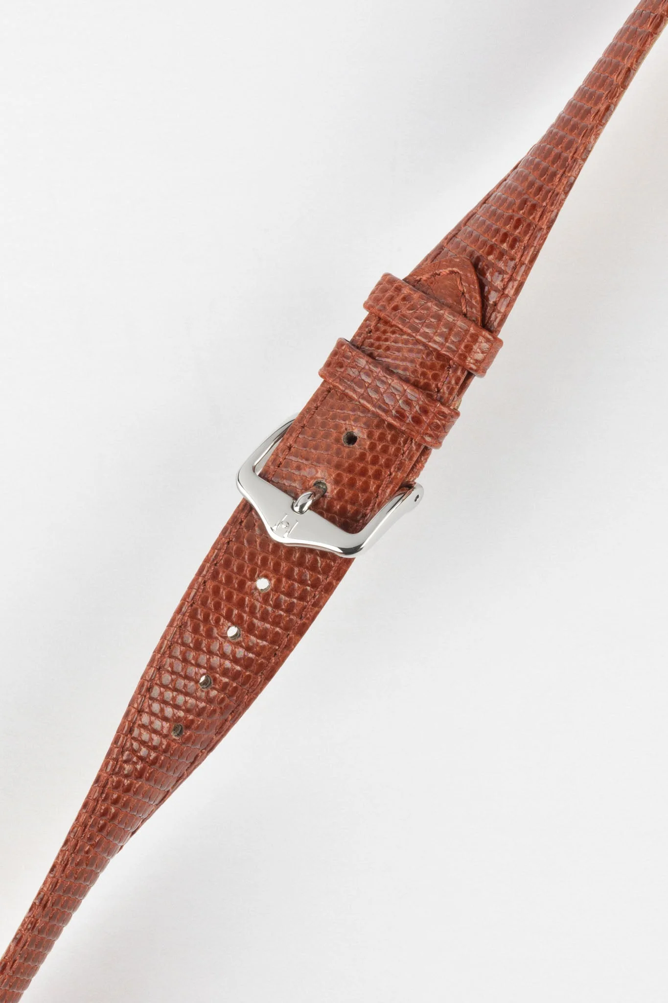 Hirsch LONDON Lizard Leather Watch Strap in GOLD BROWN - Image 5