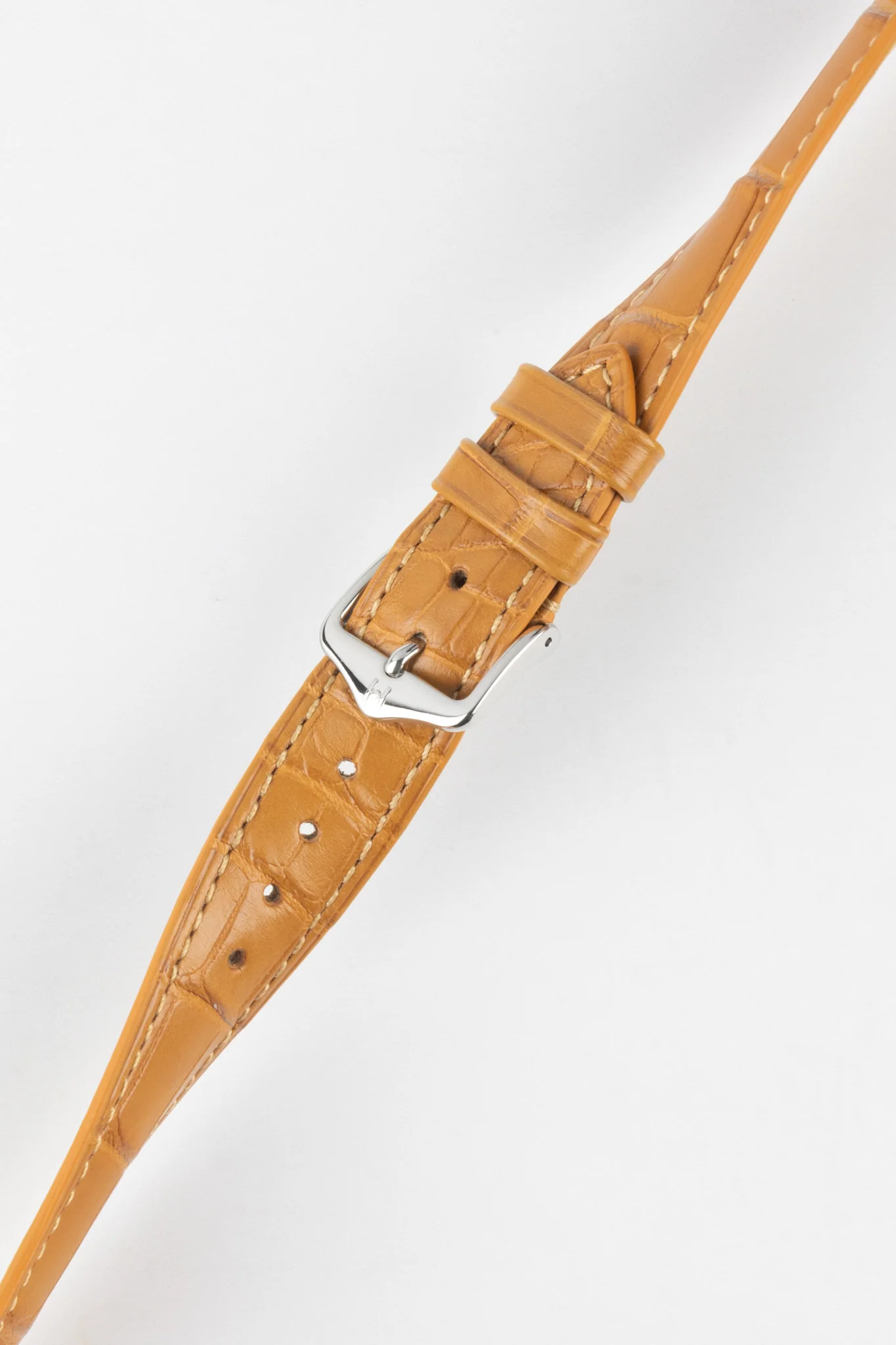 Hirsch LONDON Matt Alligator Leather Watch Strap in HONEY - Image 5