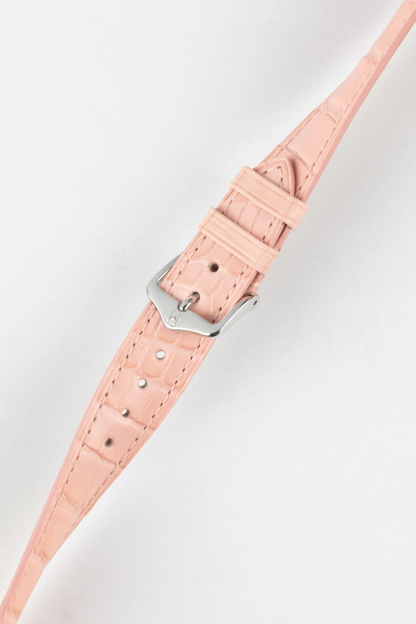 Hirsch LONDON Matt Alligator Leather Watch Strap in ROSA - Image 5
