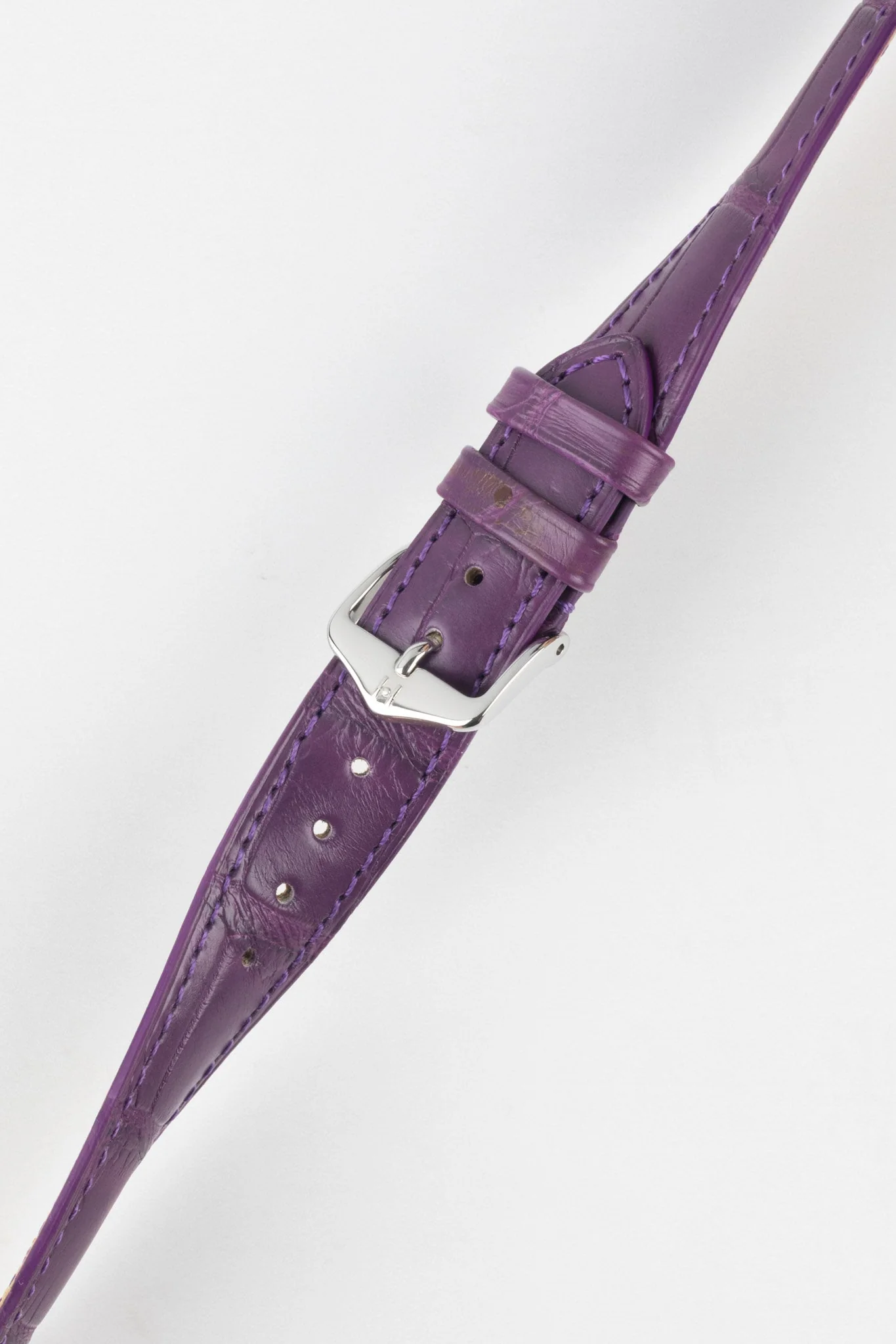 Hirsch LONDON Matt Alligator Leather Watch Strap in VIOLET - Image 5