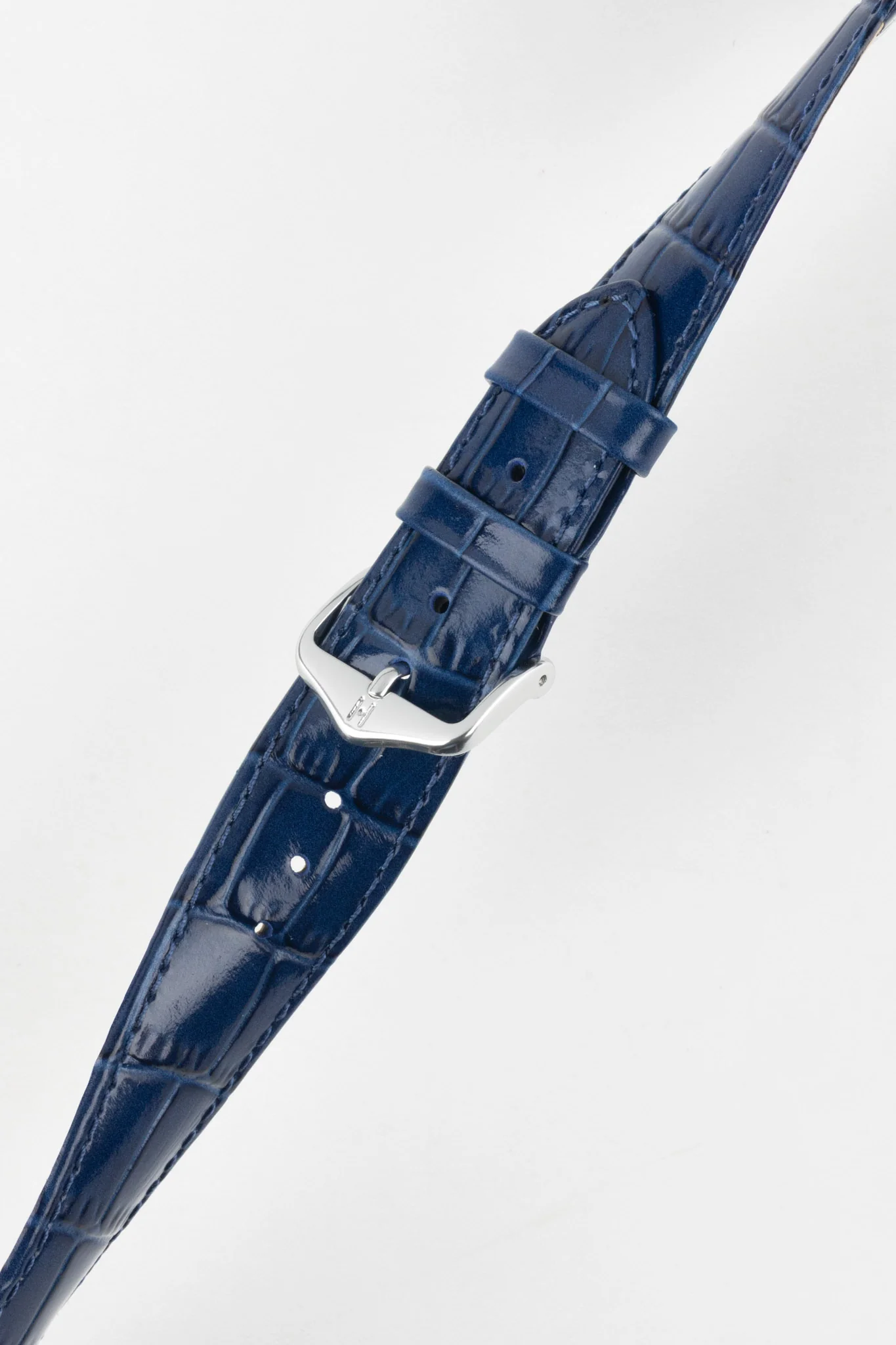 Hirsch LOUISIANALOOK Alligator Embossed Leather Watch Strap in BLUE - Image 5