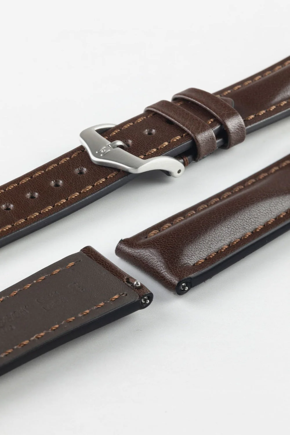 Hirsch LUCCA Tuscan Leather Watch Strap in BROWN - Image 10
