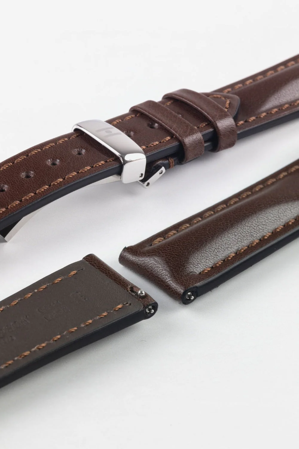 Hirsch LUCCA Tuscan Leather Watch Strap in BROWN - Image 11