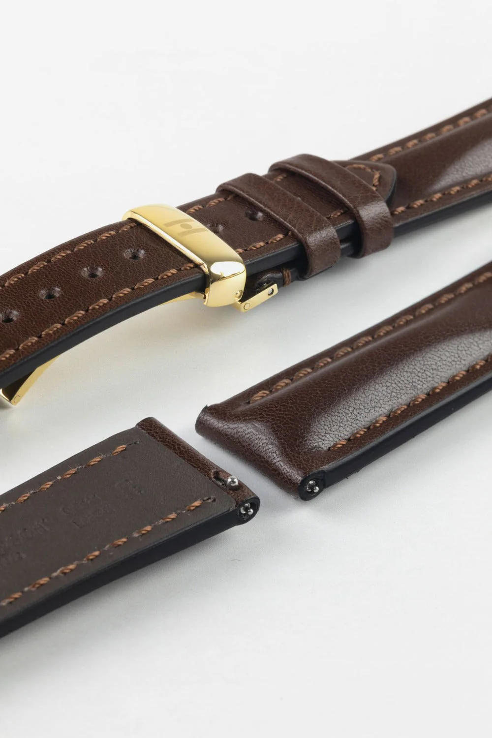 Hirsch LUCCA Tuscan Leather Watch Strap in BROWN - Image 12