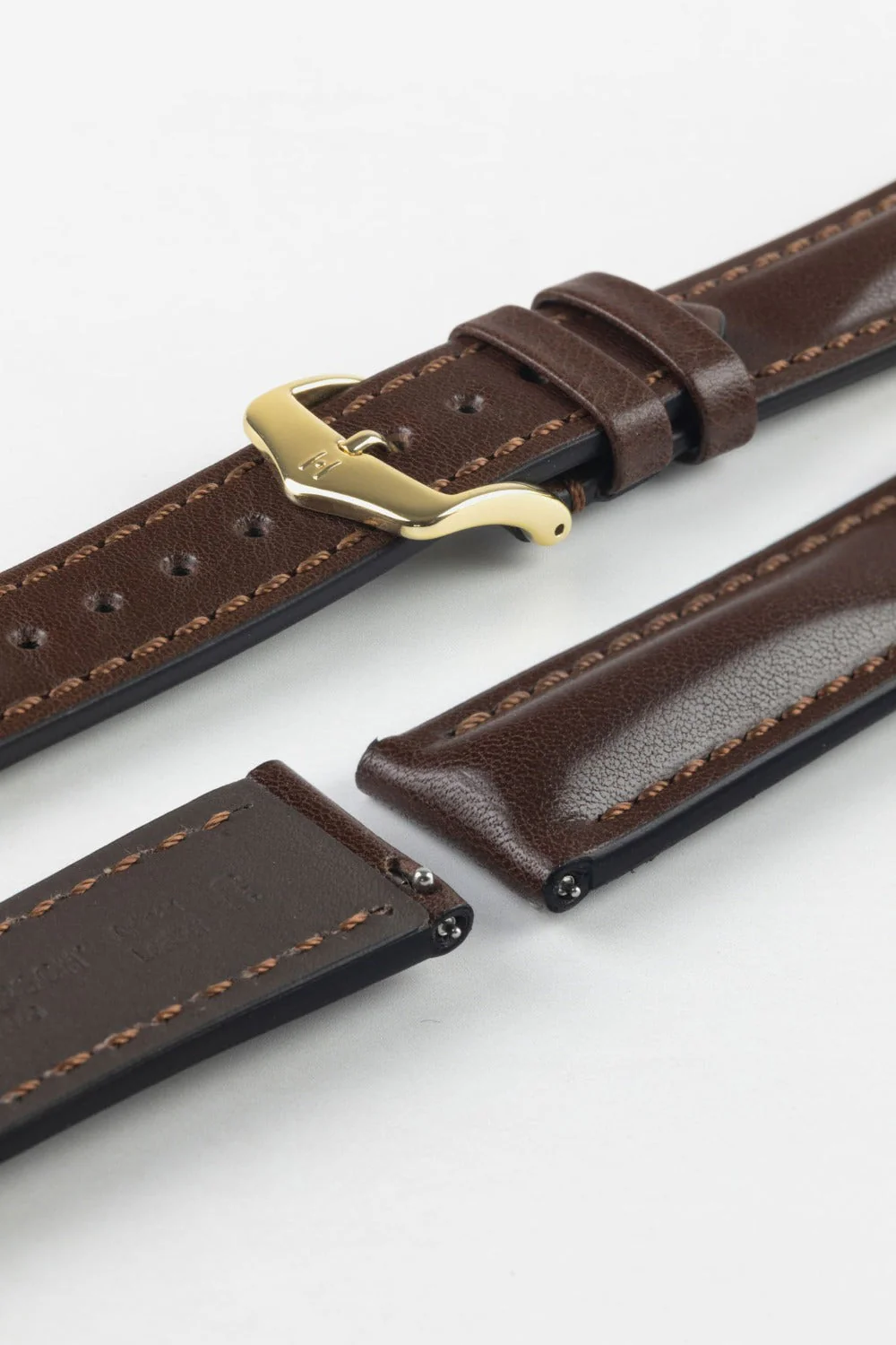 Hirsch LUCCA Tuscan Leather Watch Strap in BROWN - Image 8
