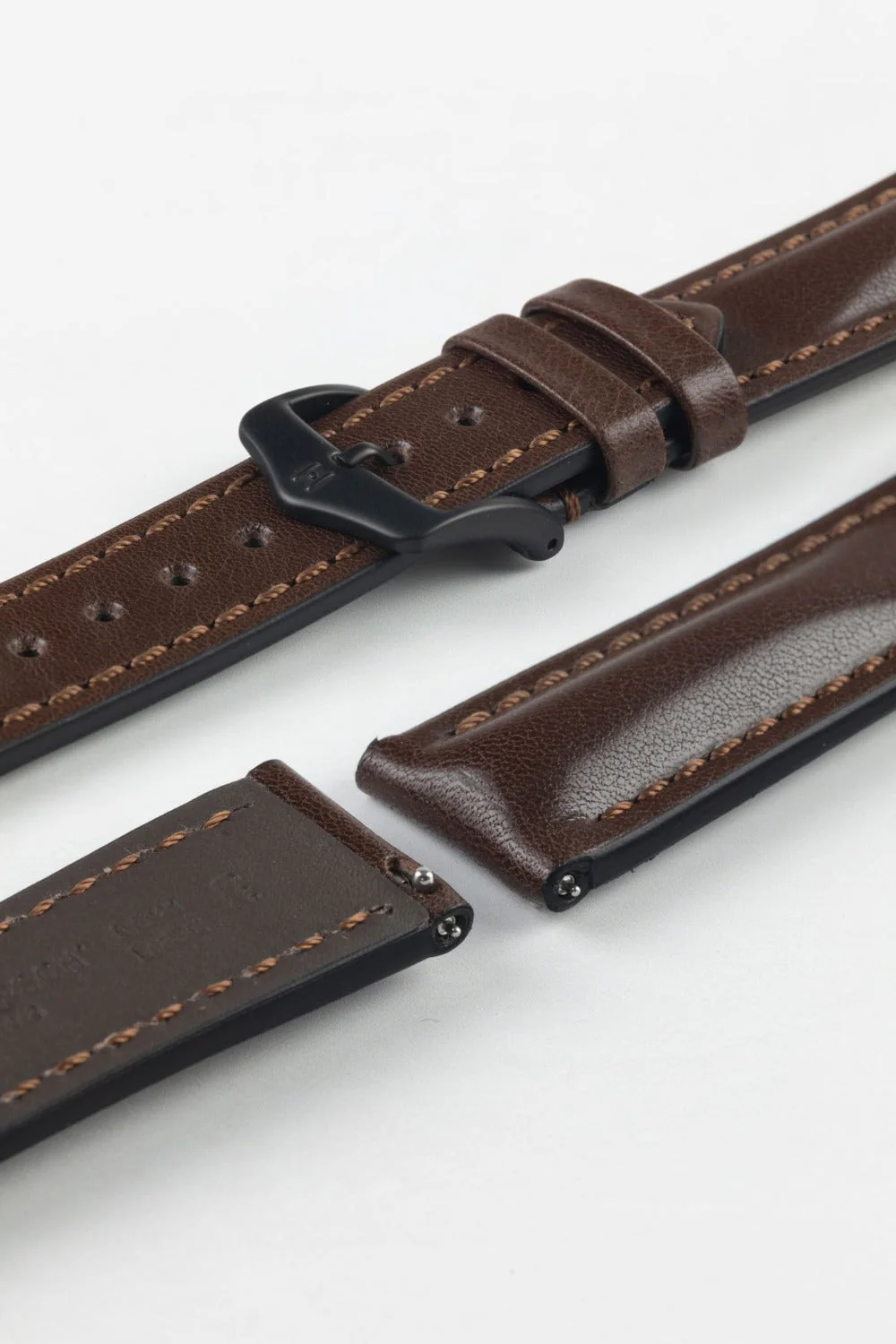 Hirsch LUCCA Tuscan Leather Watch Strap in BROWN - Image 9