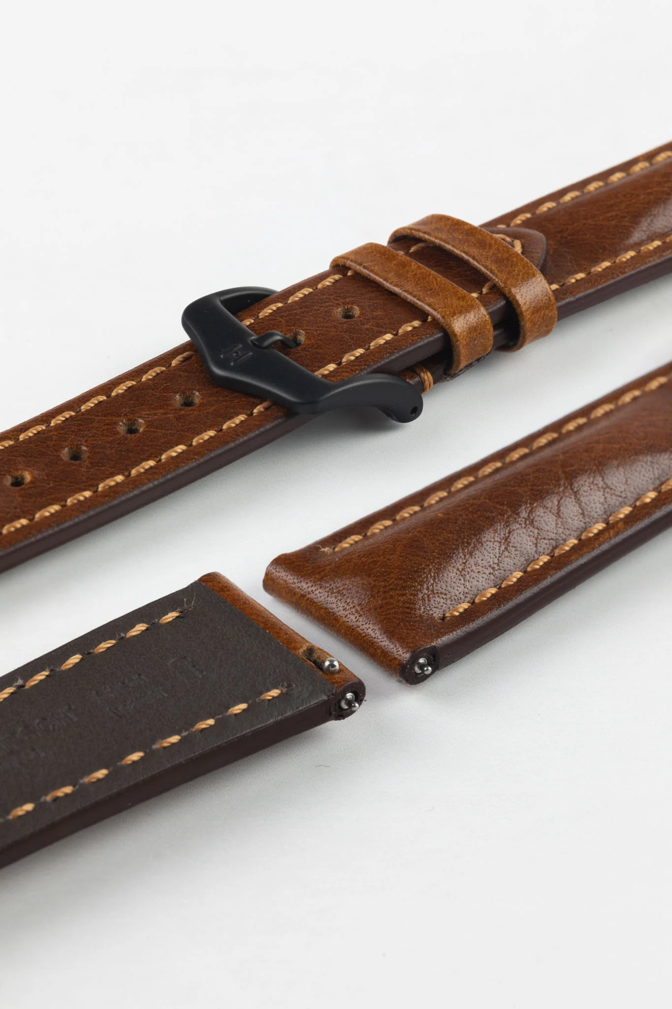 Hirsch LUCCA Tuscan Leather Watch Strap in GOLD BROWN - Image 10