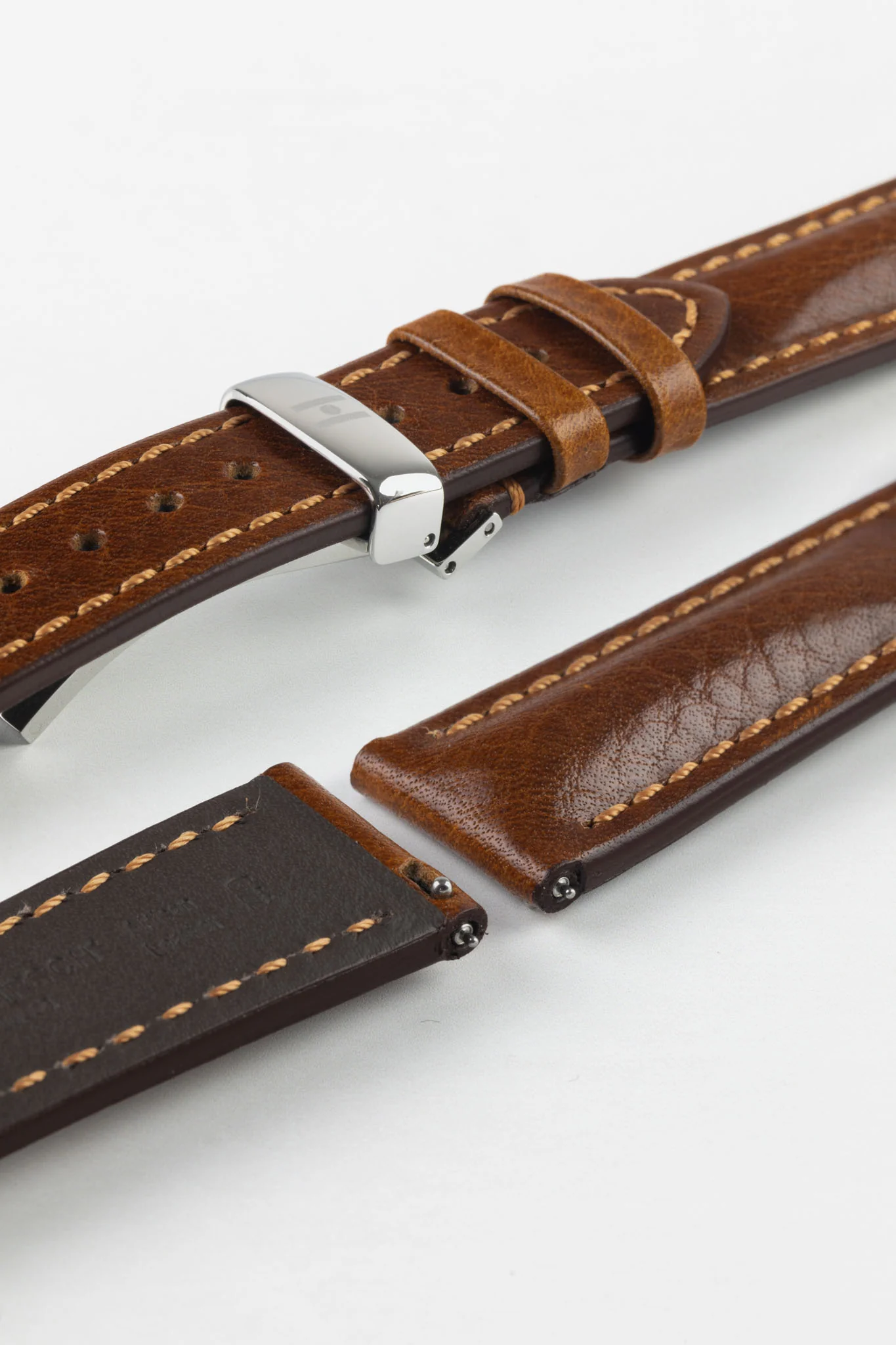 Hirsch LUCCA Tuscan Leather Watch Strap in GOLD BROWN - Image 11