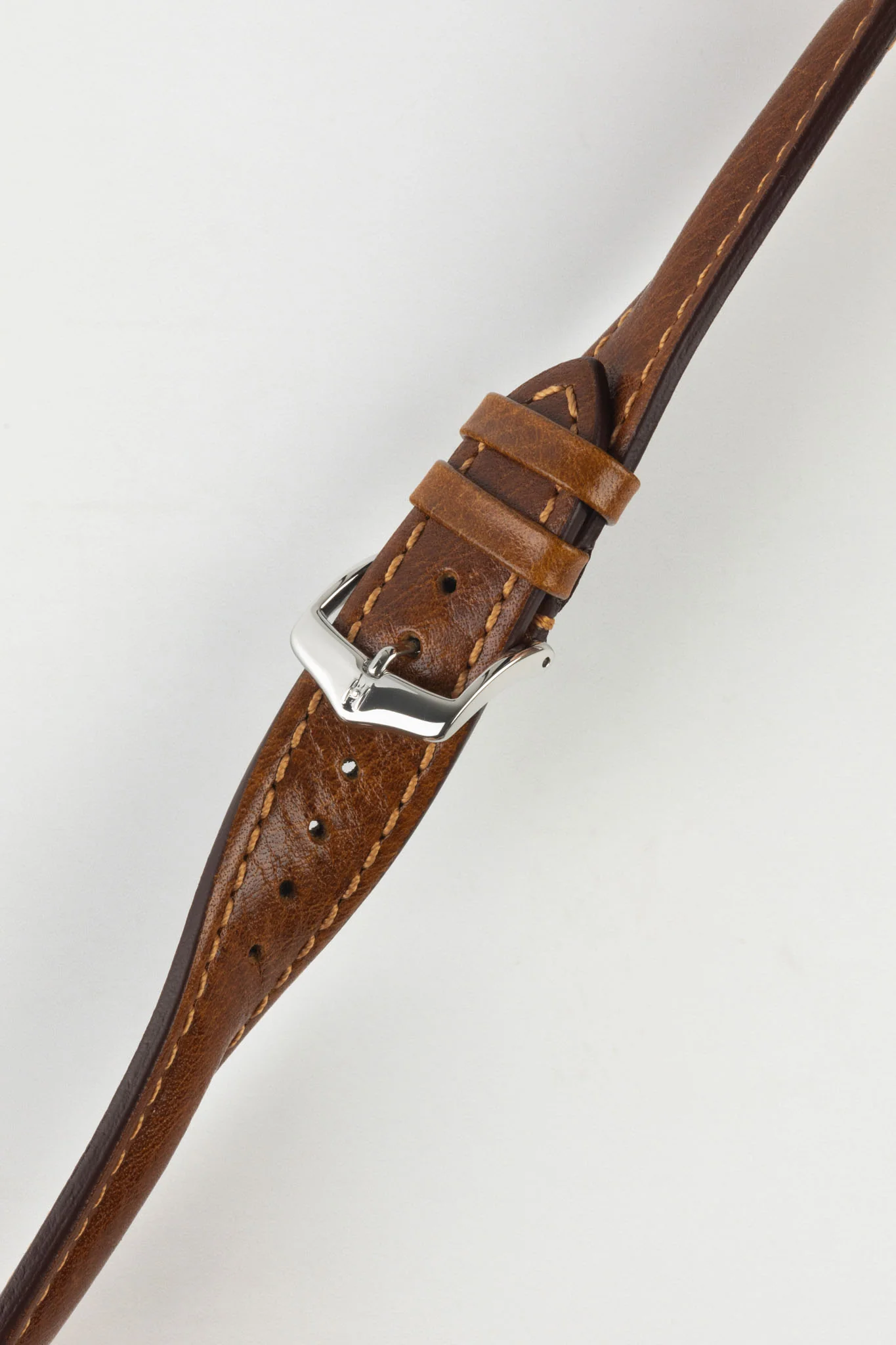 Hirsch LUCCA Tuscan Leather Watch Strap in GOLD BROWN - Image 5