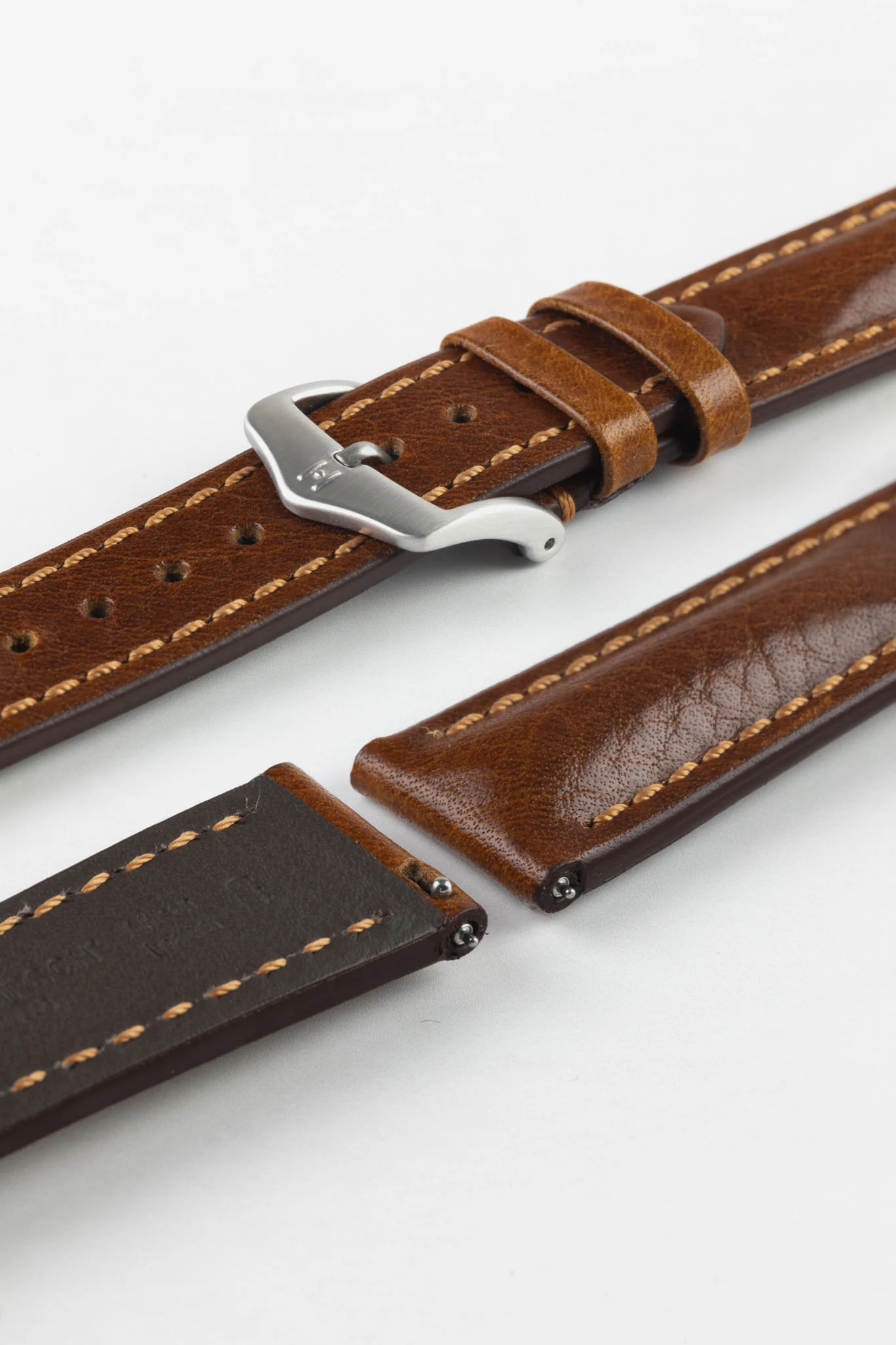 Hirsch LUCCA Tuscan Leather Watch Strap in GOLD BROWN - Image 9