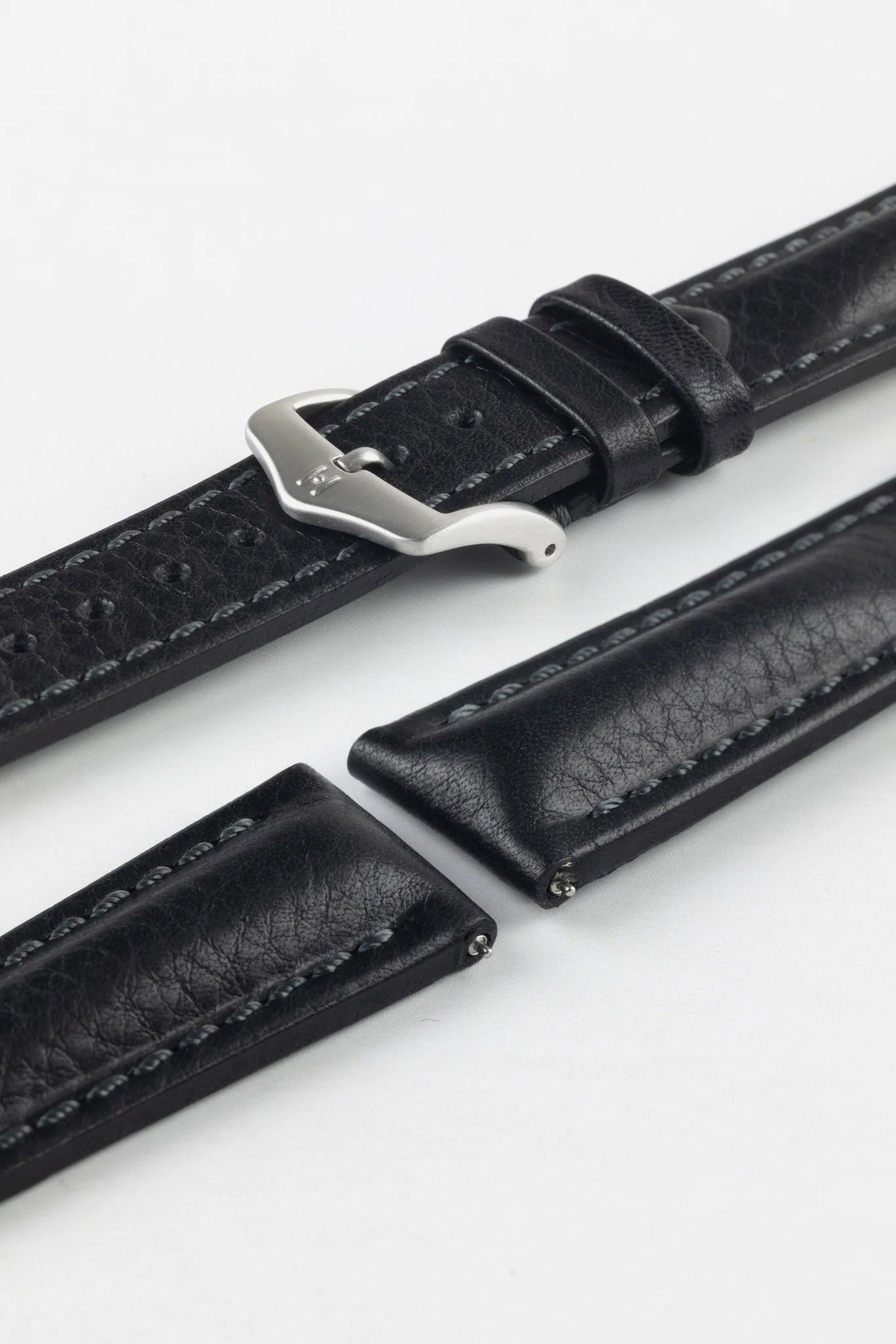 Hirsch LUCCA Tuscan Leather Watch Strap in BLACK - Image 10