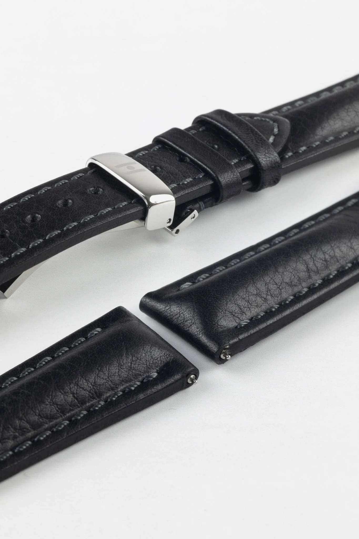 Hirsch LUCCA Tuscan Leather Watch Strap in BLACK - Image 11
