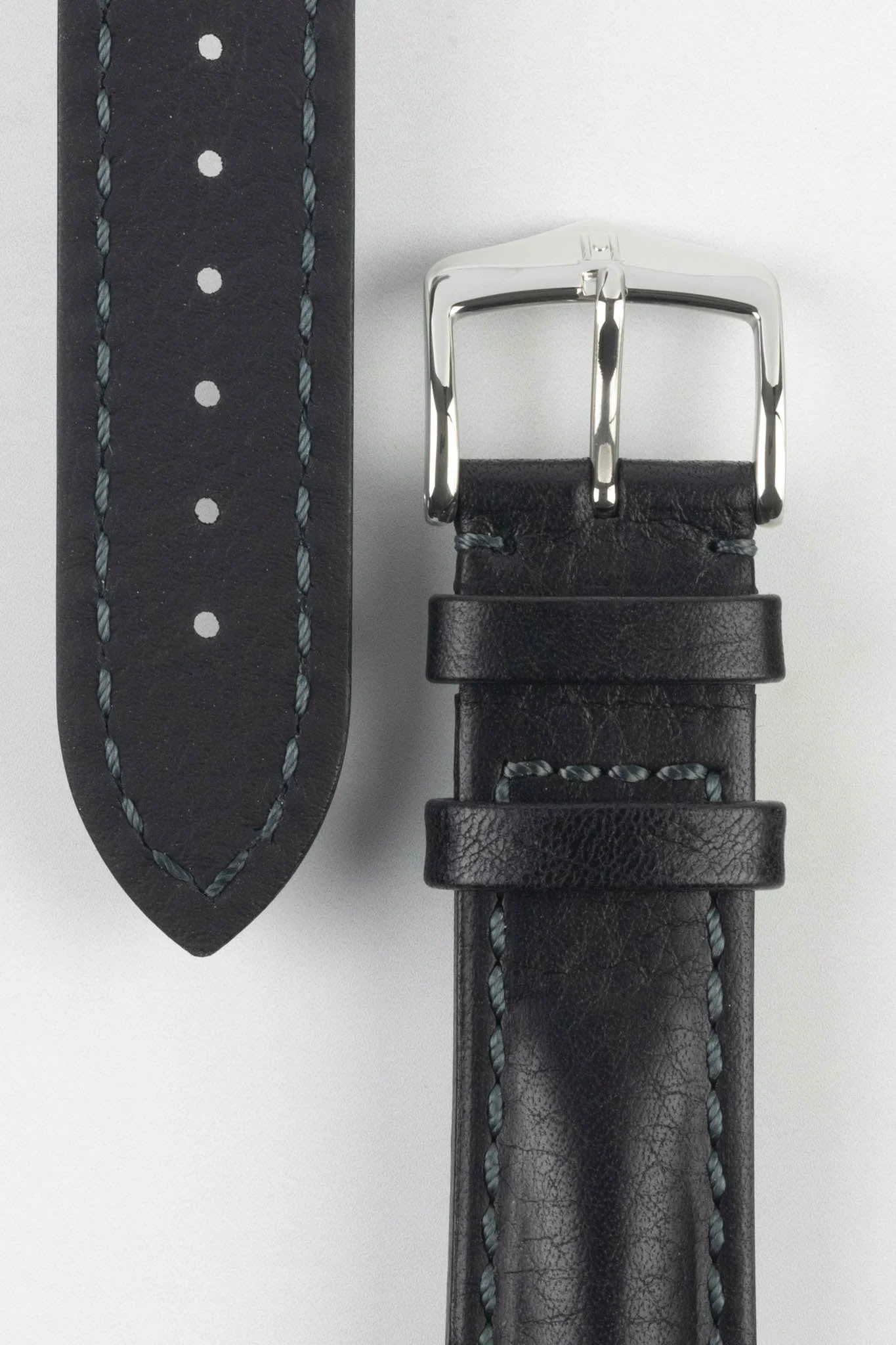 Hirsch LUCCA Tuscan Leather Watch Strap in BLACK - Image 3