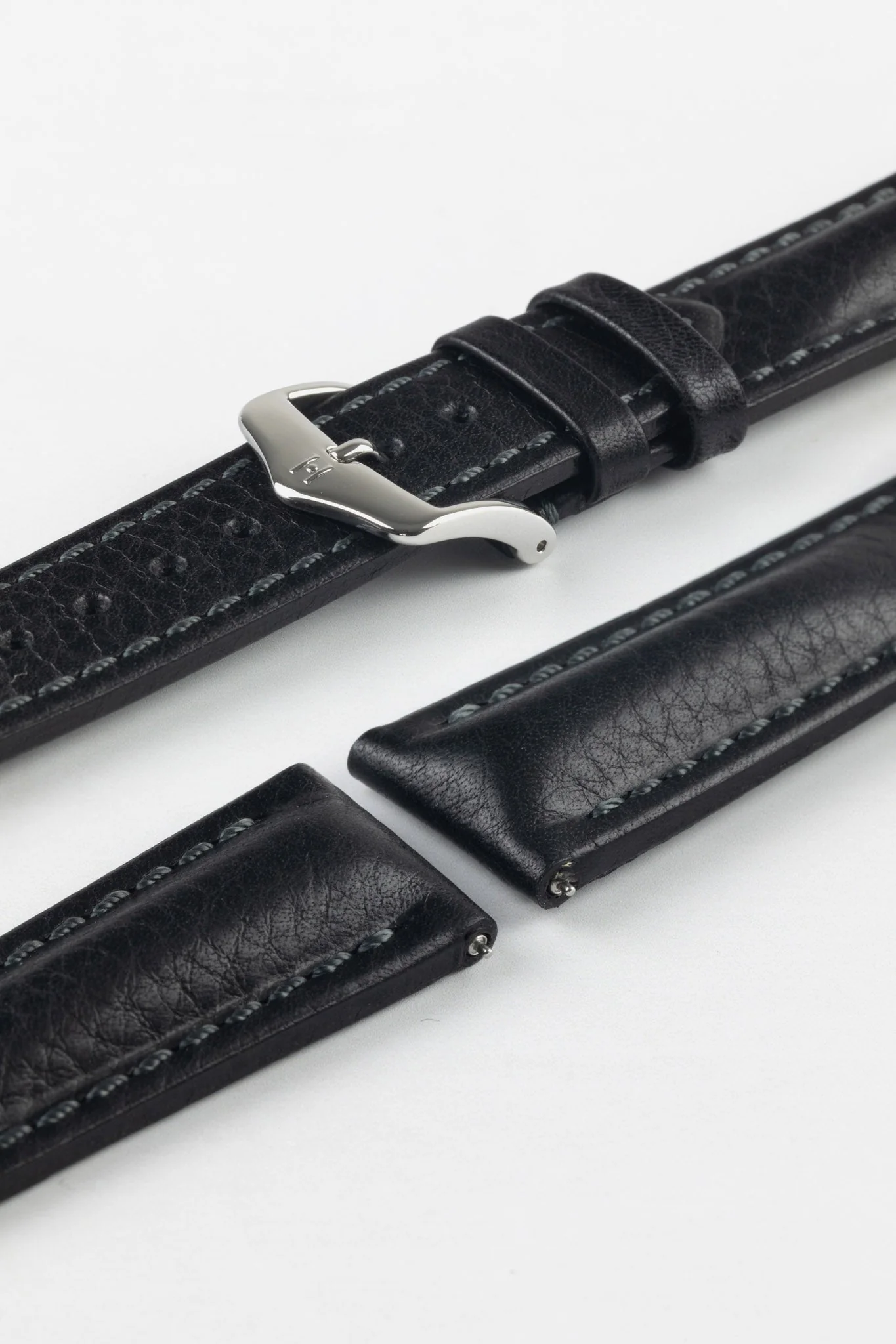 Hirsch LUCCA Tuscan Leather Watch Strap in BLACK - Image 7
