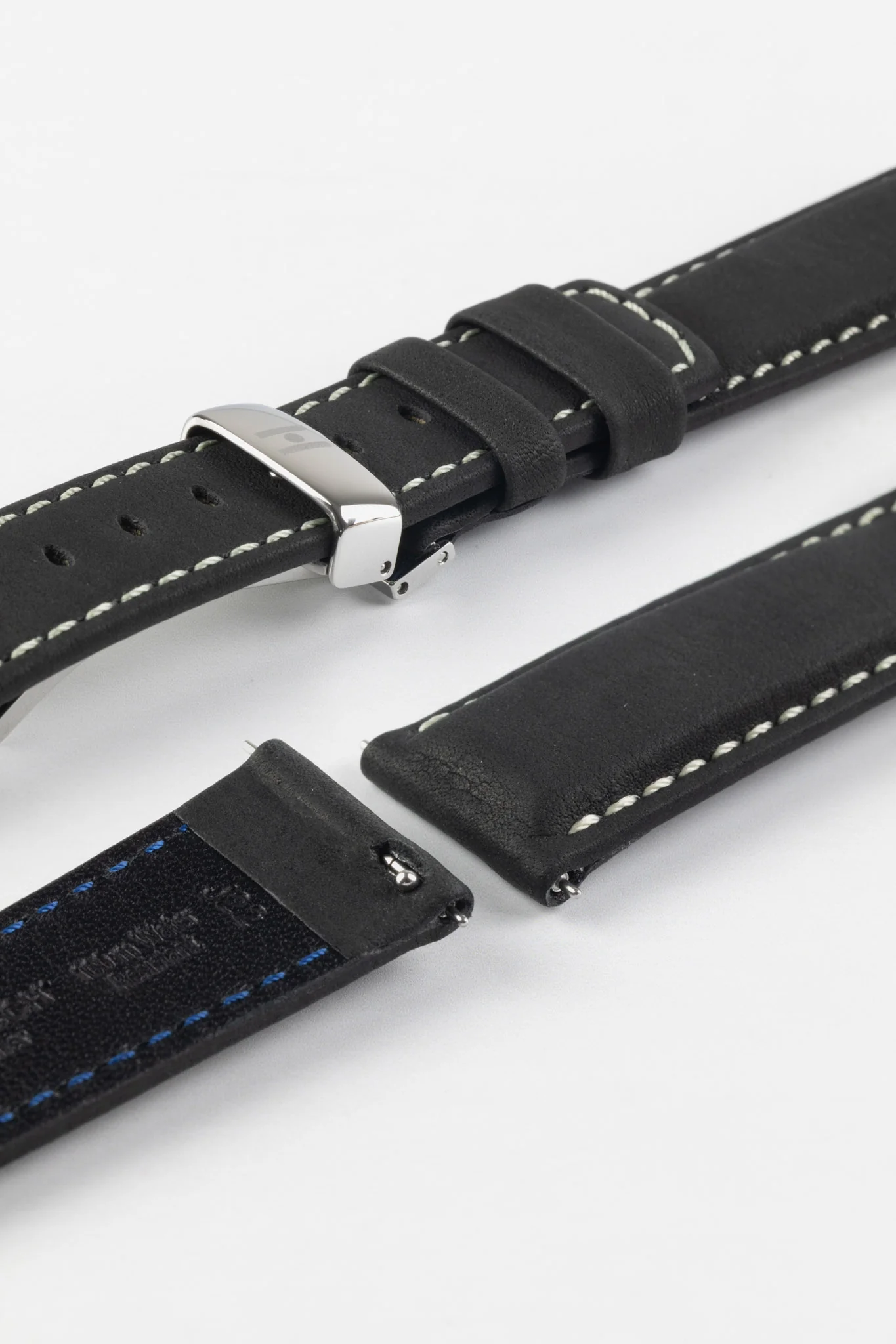 Hirsch MARINER Waterproof Leather Watch Strap in BLACK - Image 10