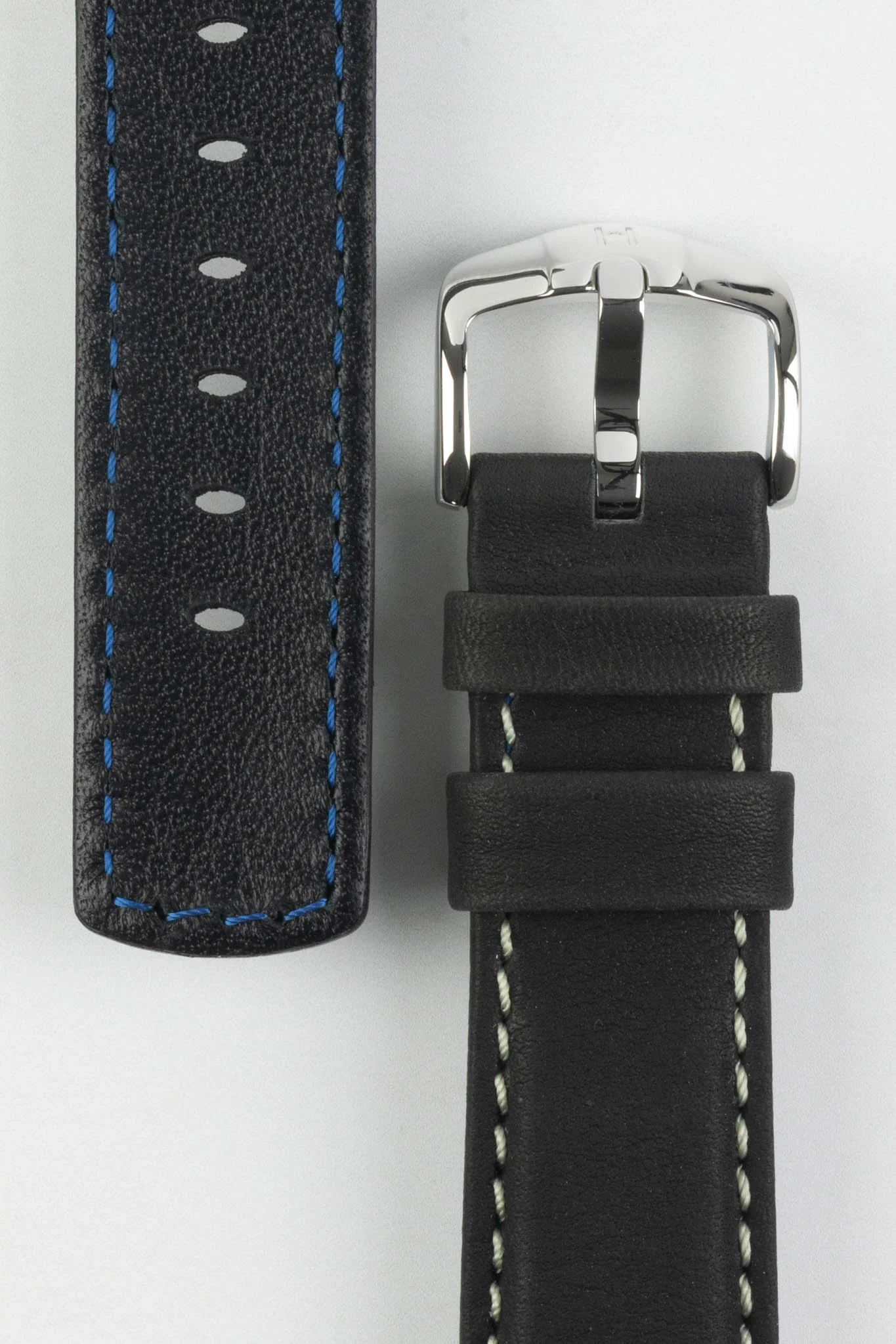 Hirsch MARINER Waterproof Leather Watch Strap in BLACK - Image 3
