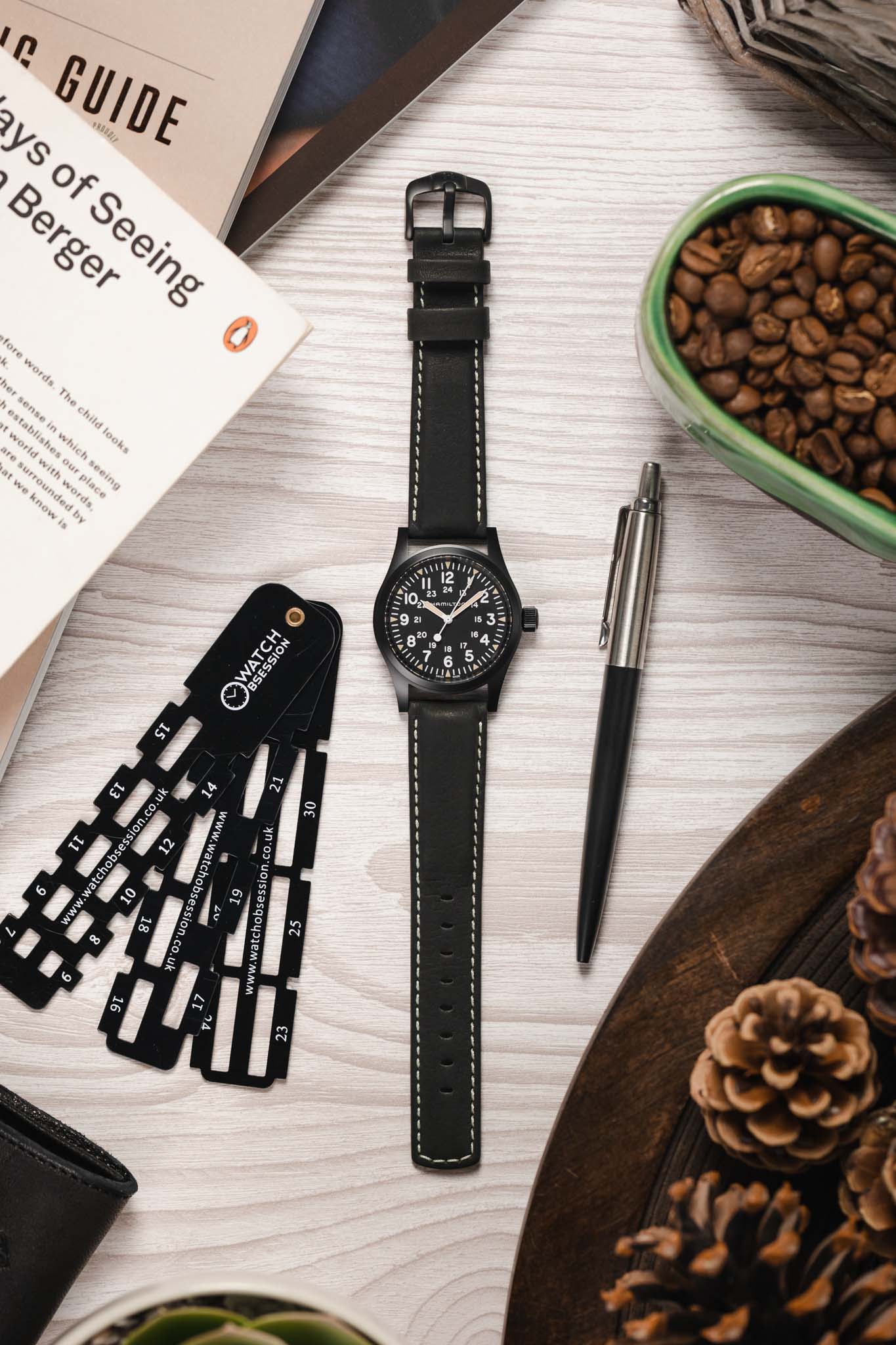 Hirsch MARINER Waterproof Leather Watch Strap in BLACK - Image 6