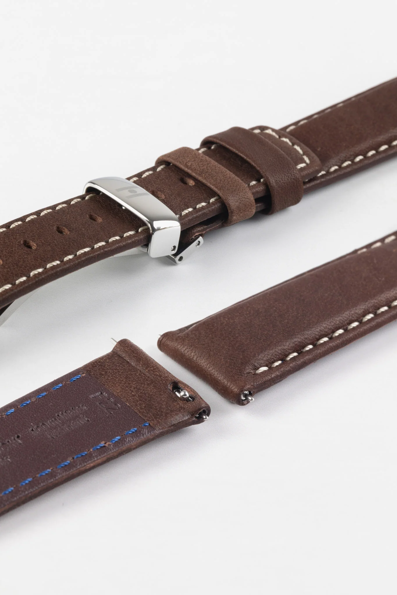 Hirsch MARINER Waterproof Leather Watch Strap in BROWN - Image 10