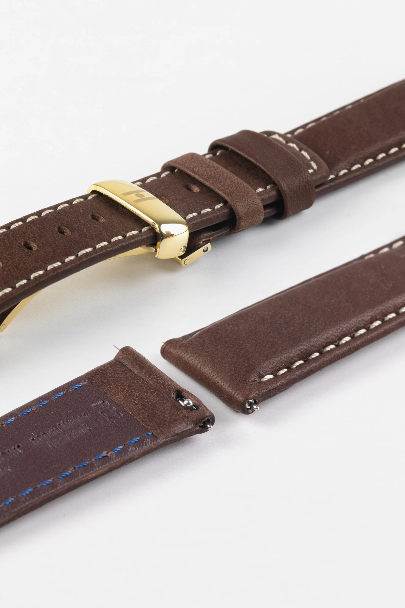 Hirsch MARINER Waterproof Leather Watch Strap in BROWN - Image 11