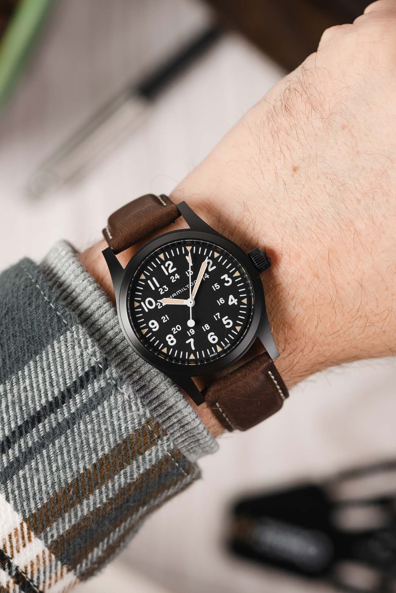 Hirsch MARINER Waterproof Leather Watch Strap in BROWN - Image 2