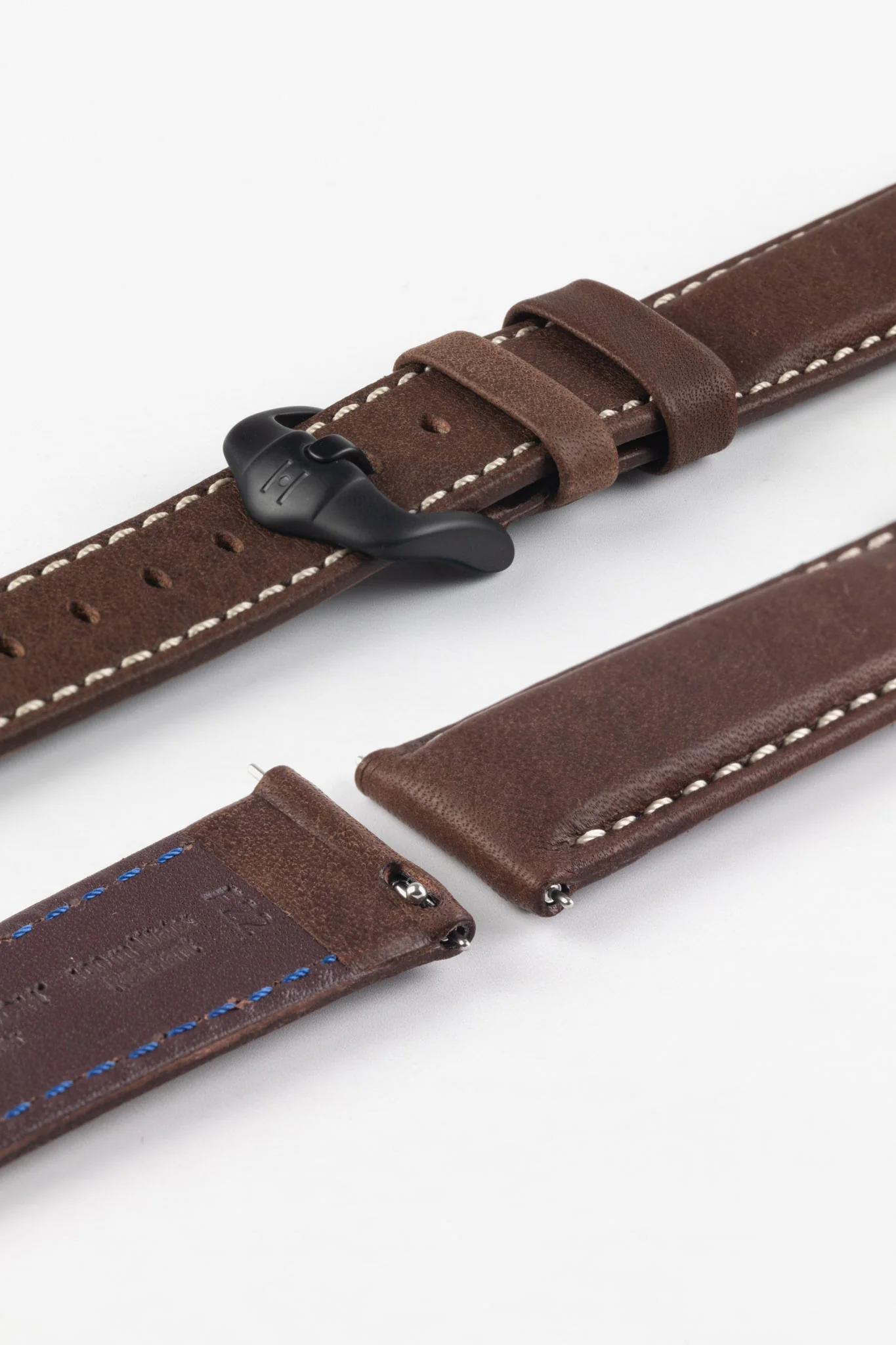 Hirsch MARINER Waterproof Leather Watch Strap in BROWN - Image 8